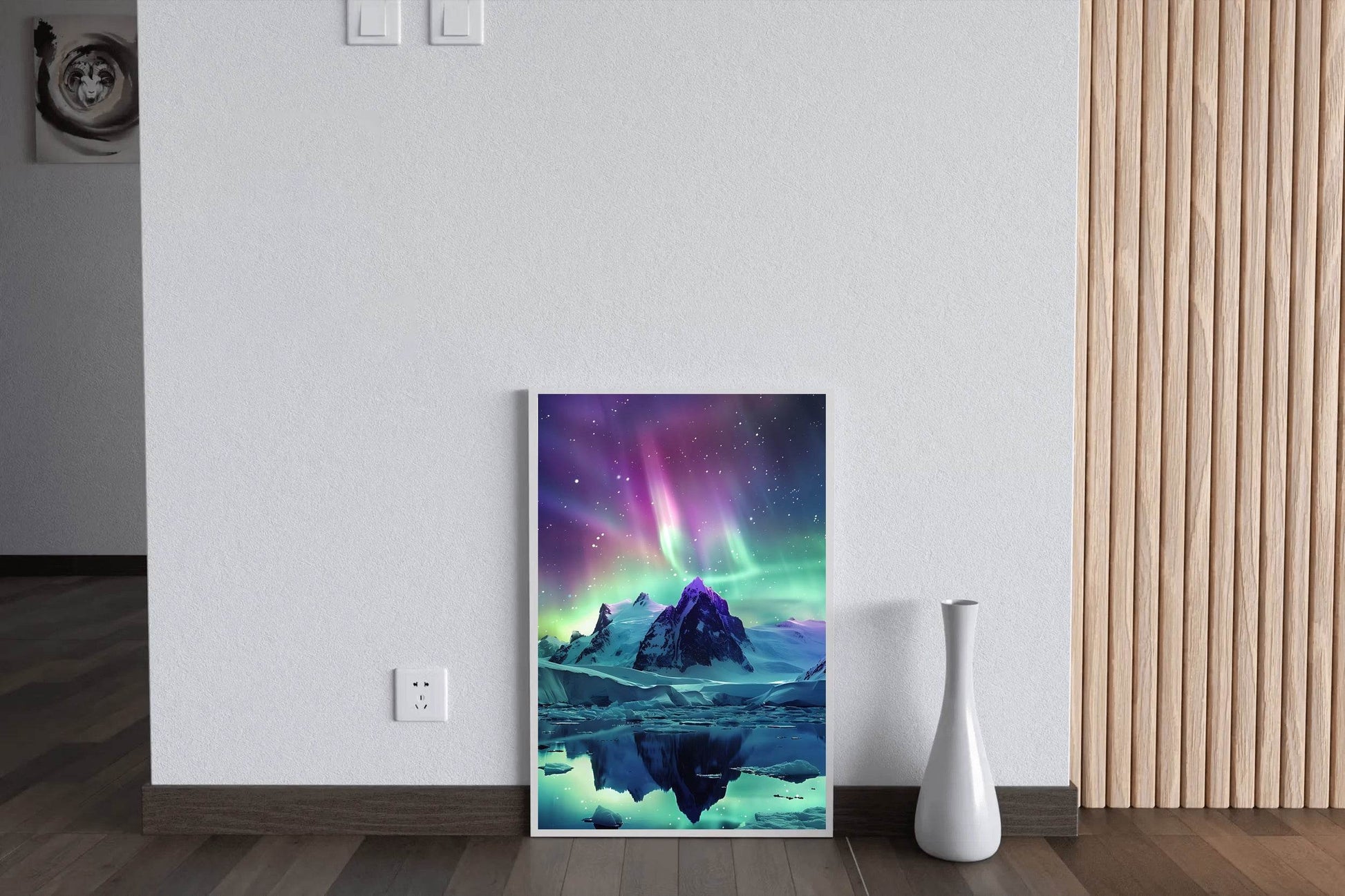 Polar Lights Over Antarctic Peak Wall Art - beink online art store