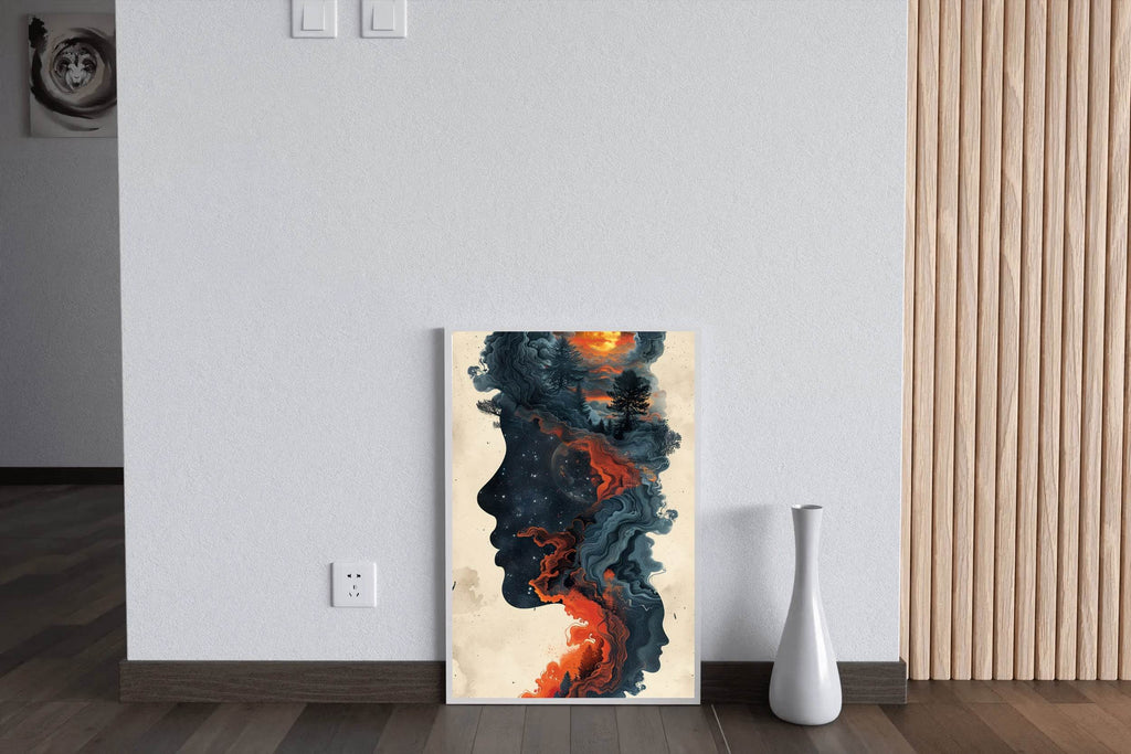 Smokey Watercolor Painting of a Women Face Digital Art - beink online art store