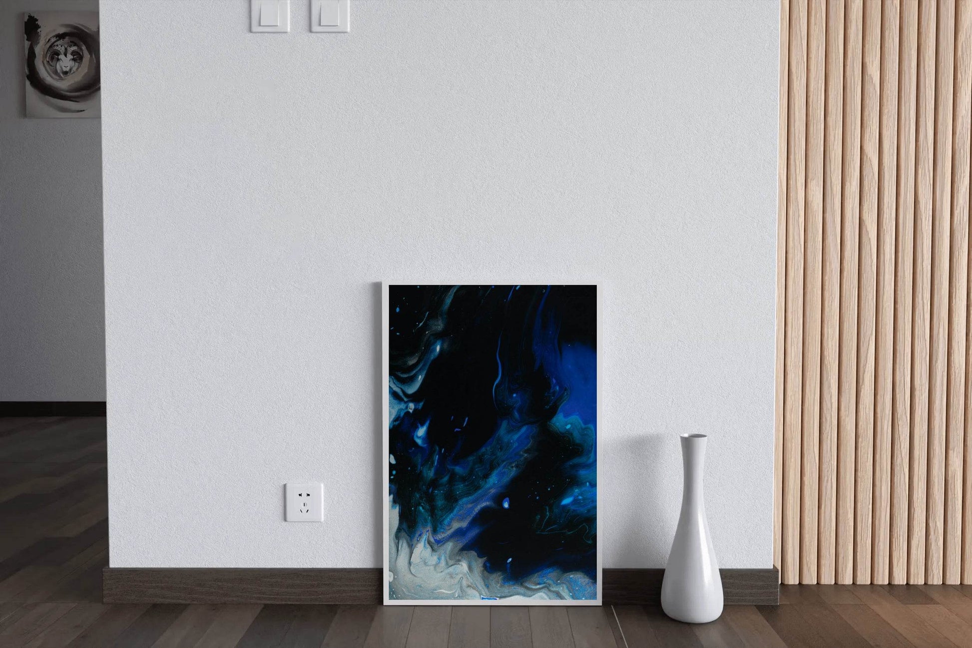 Blue Mix flowing Paint Abstract Wall Art - beink online art store