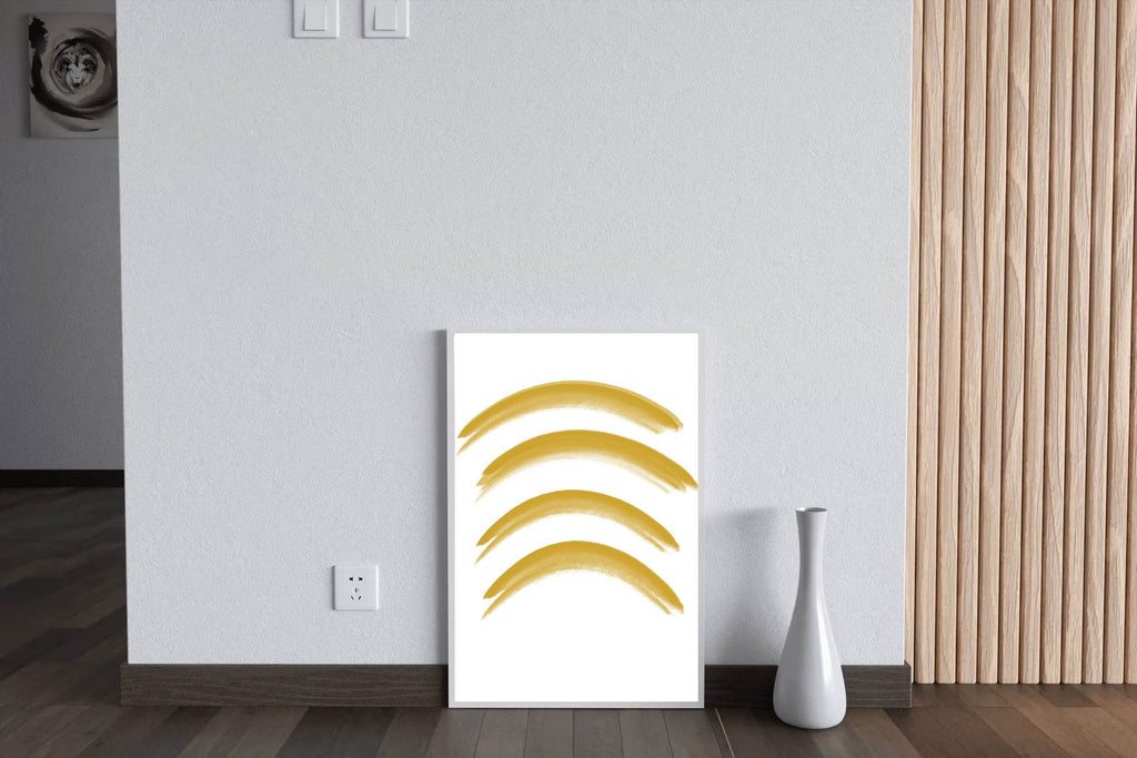 Yellow Semicircle Lines Wall Art - beink online art store