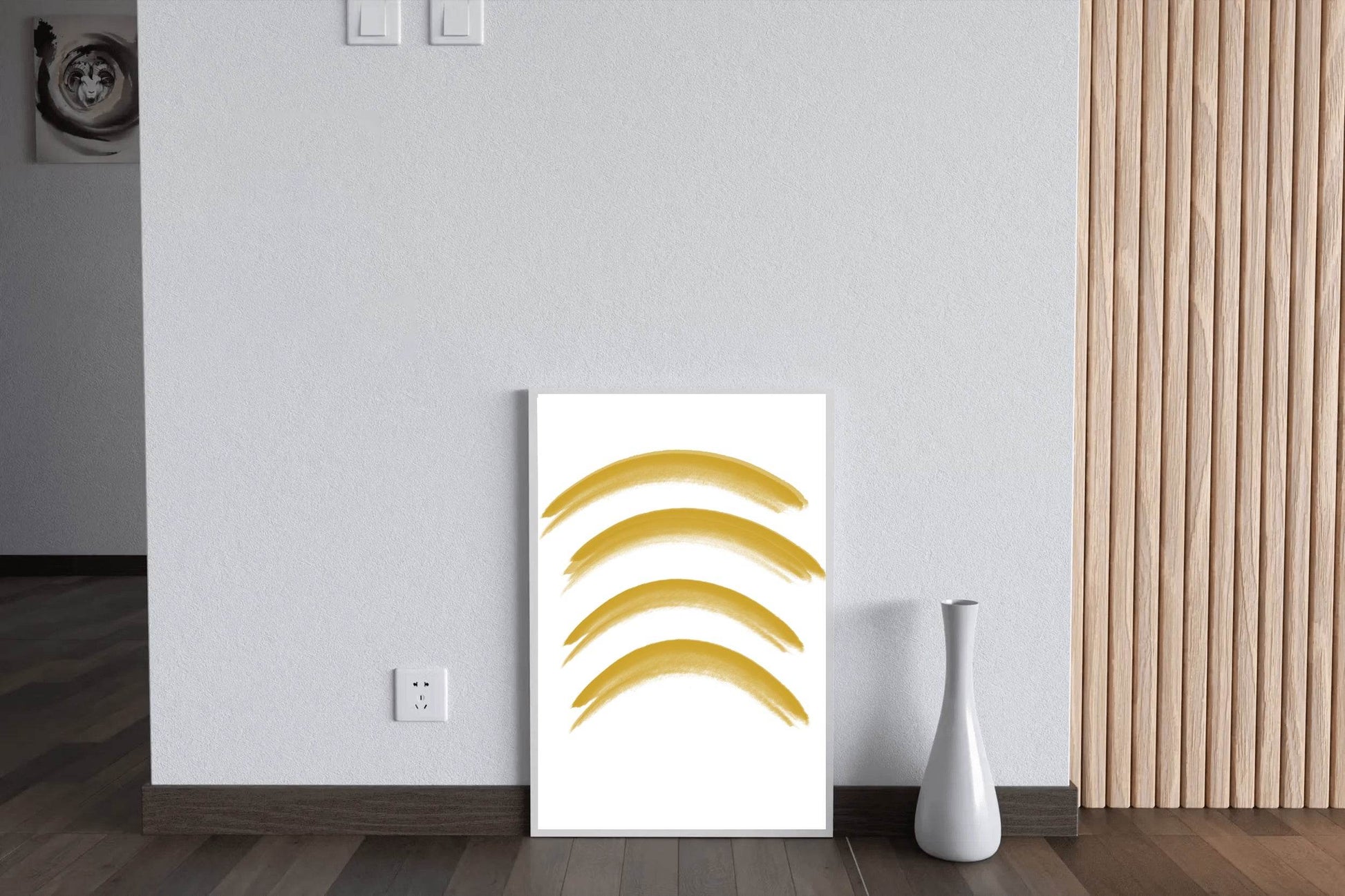 Yellow Semicircle Lines Wall Art - beink online art store