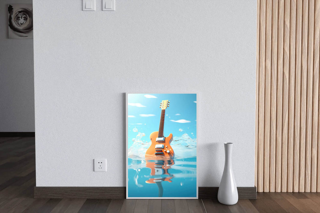 Guitar Drowned In Water Wall Art - beink online art store