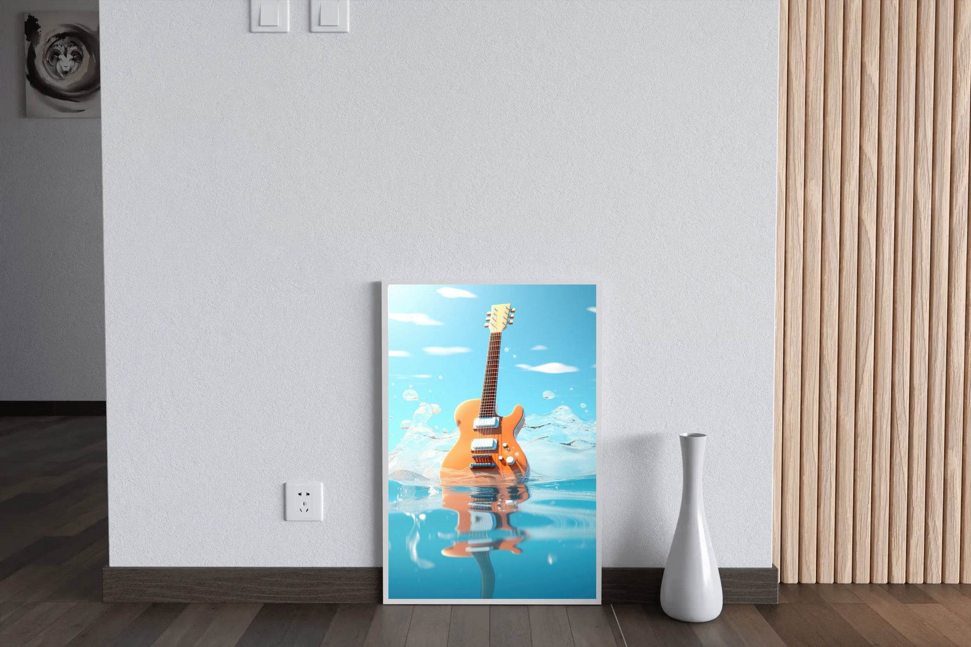 Guitar Drowned In Water Wall Art - beink online art store