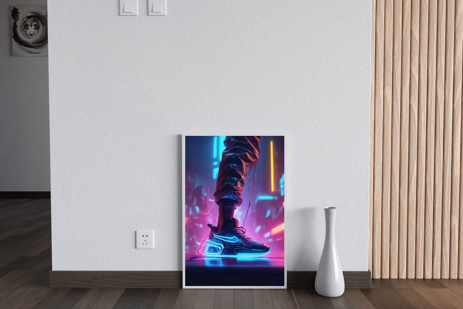 Neon Nike Shoes Wall Art - beink online art store