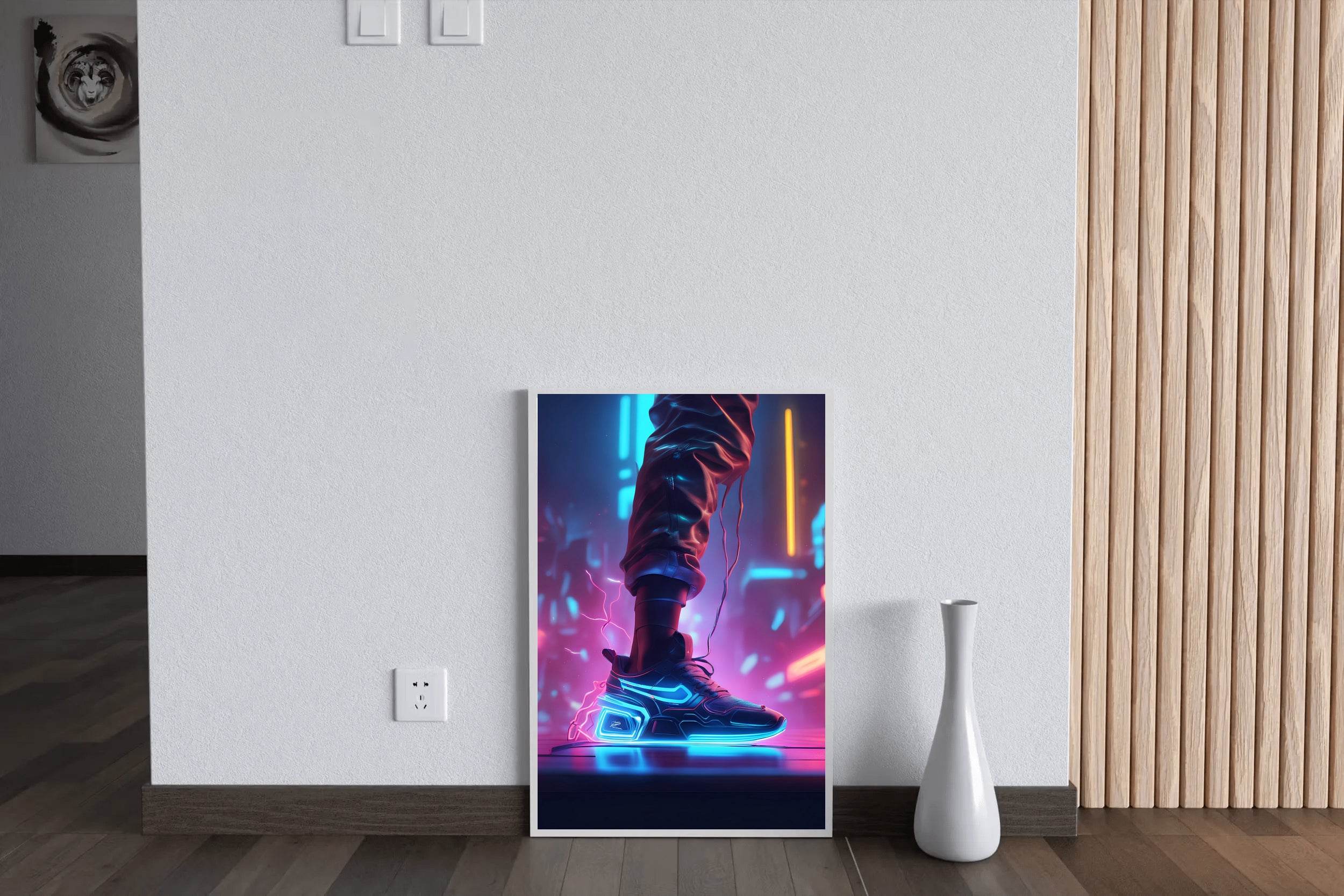 Neon Nike Shoes Wall Art - beink online art store