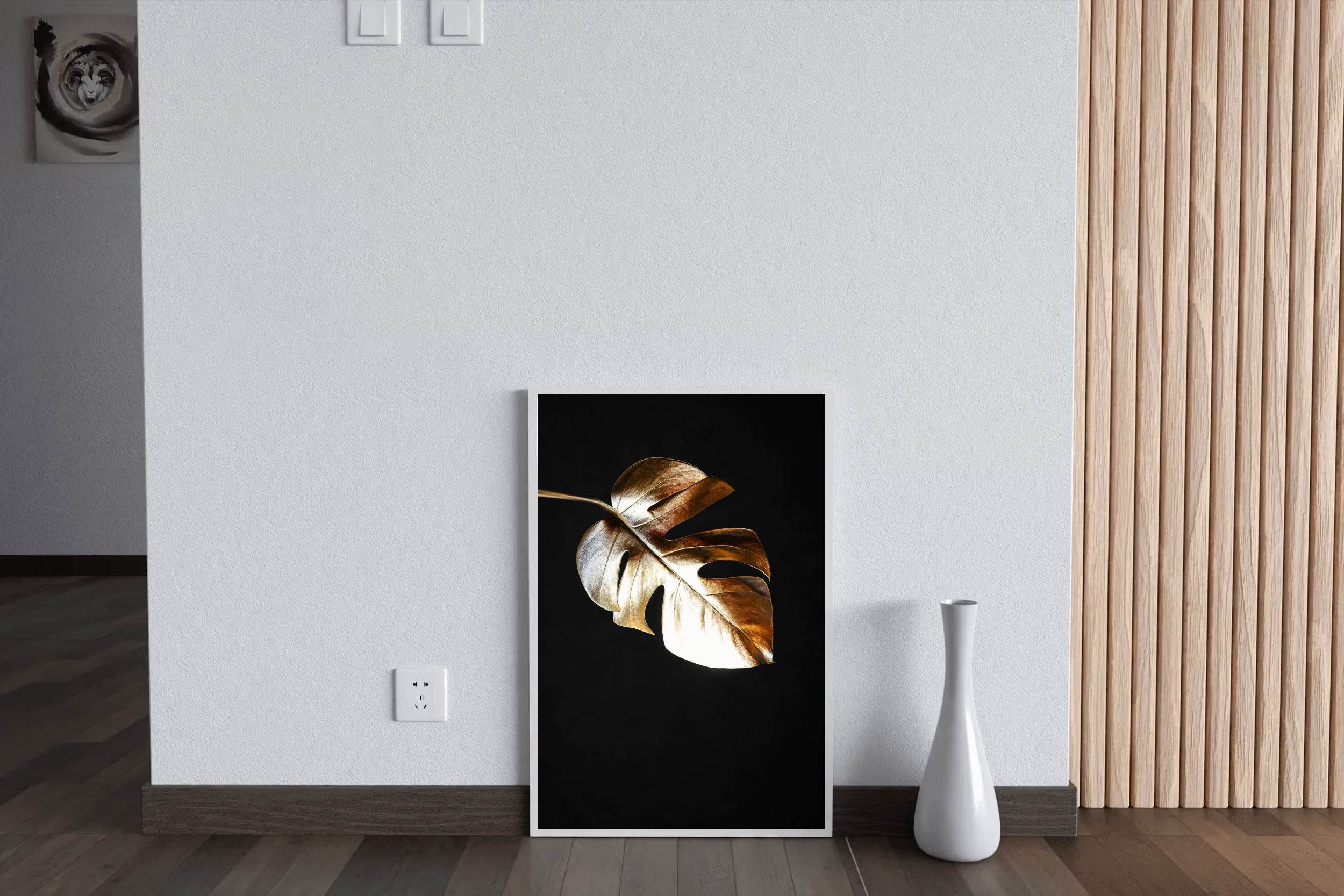 Golden Fig Leaf Wall Art - beink online art store