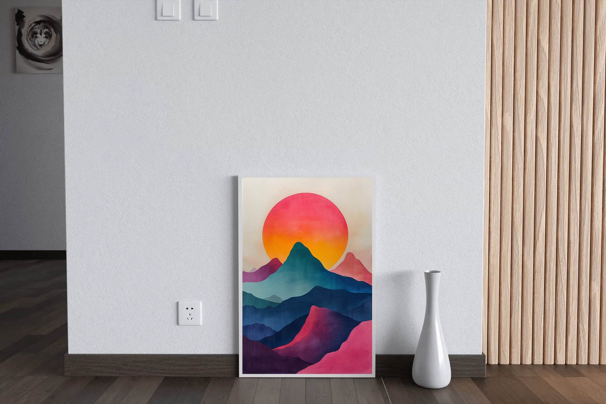 Oil Paint Rainbow Hills Modern Wall Art - beink online art store