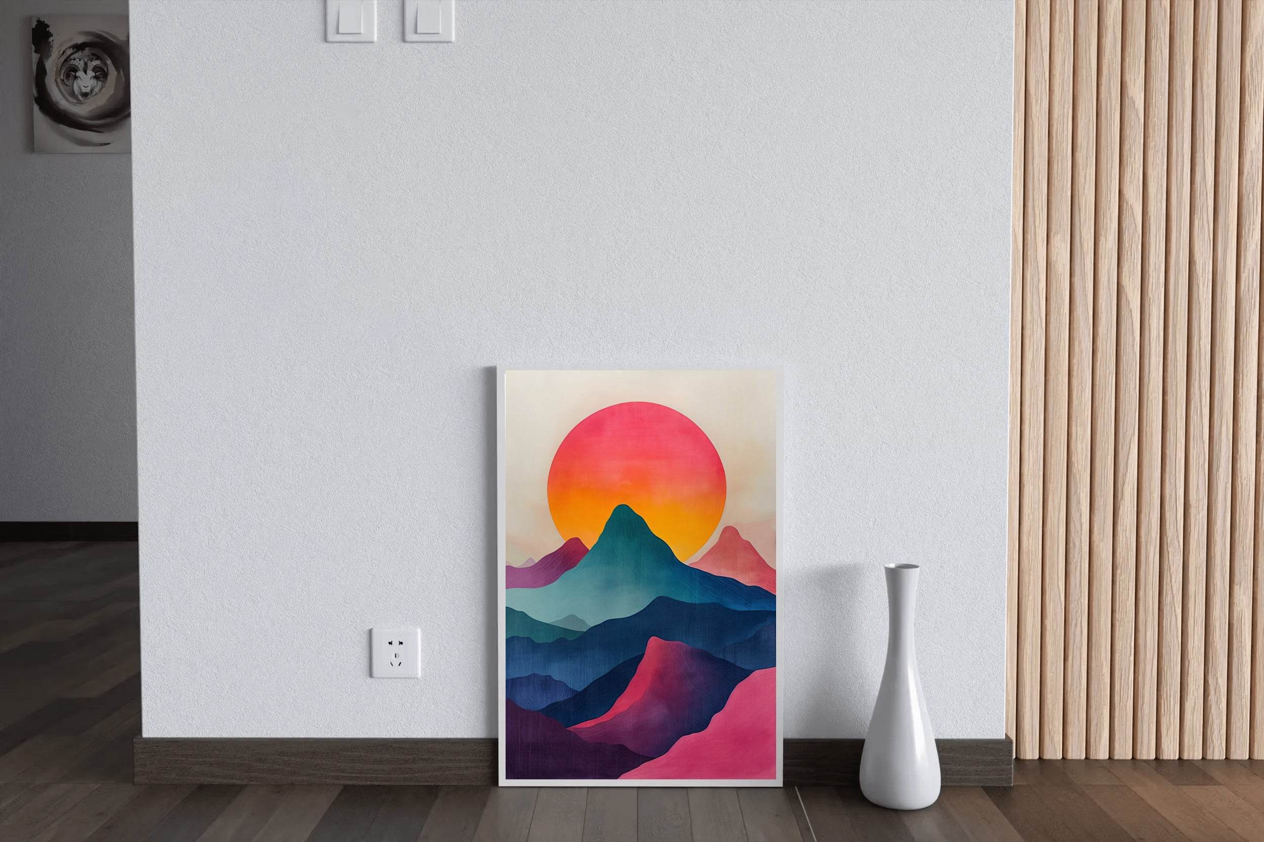 Oil Paint Rainbow Hills Modern Wall Art - beink online art store