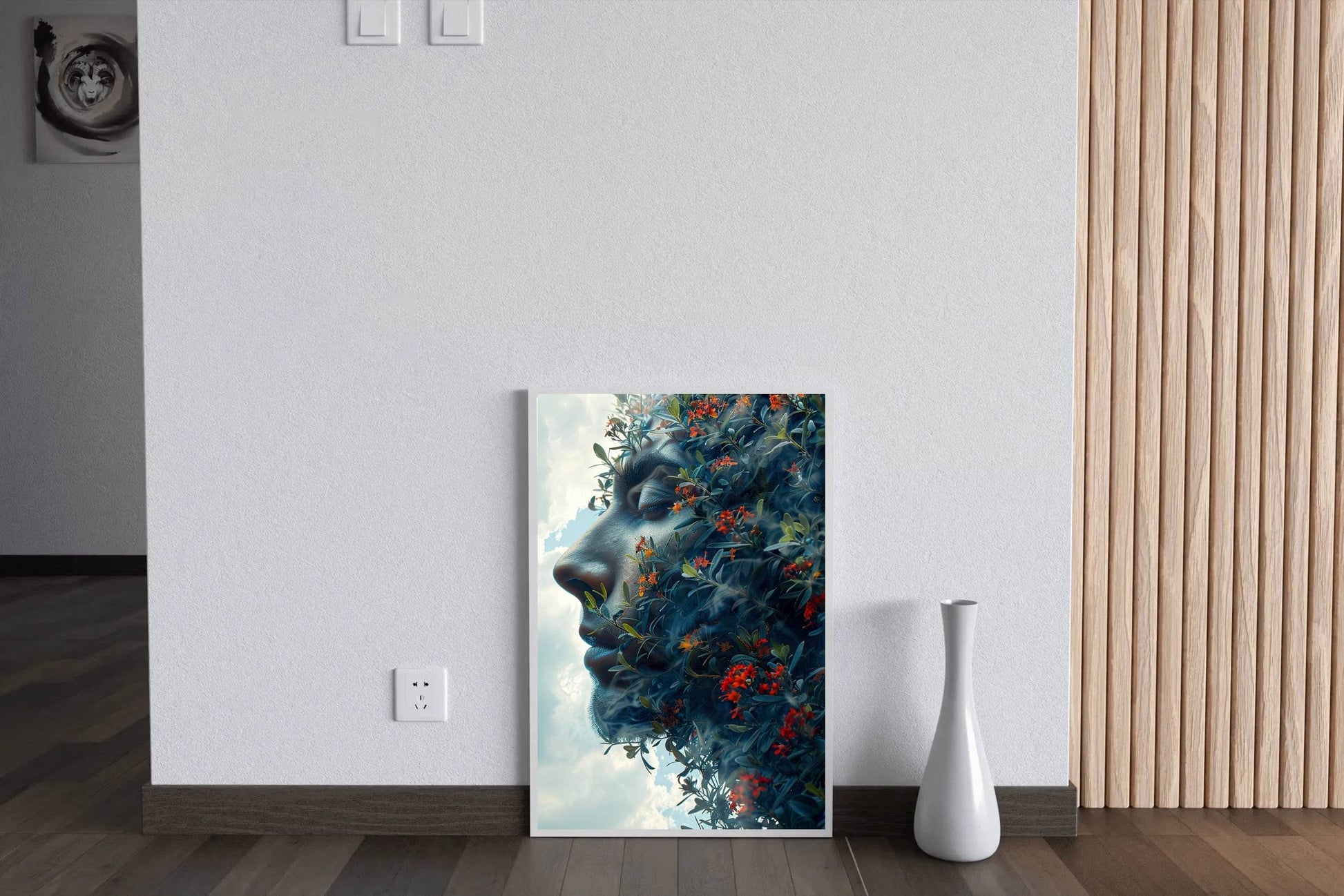A Woman Face With Flowers Digital Art - beink online art store