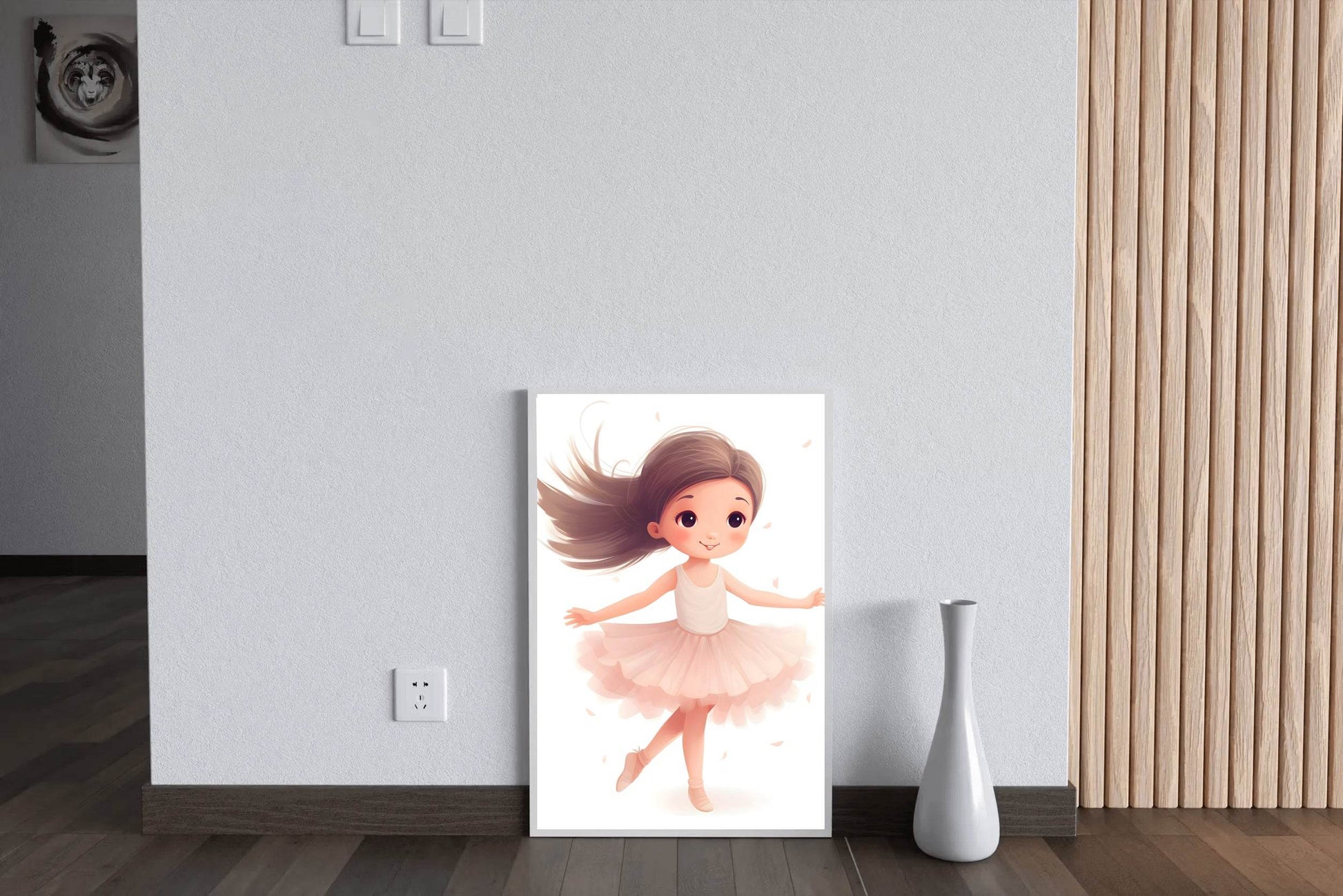 Cute Little Cartoon Girl Bellet Dancing - beink online art store