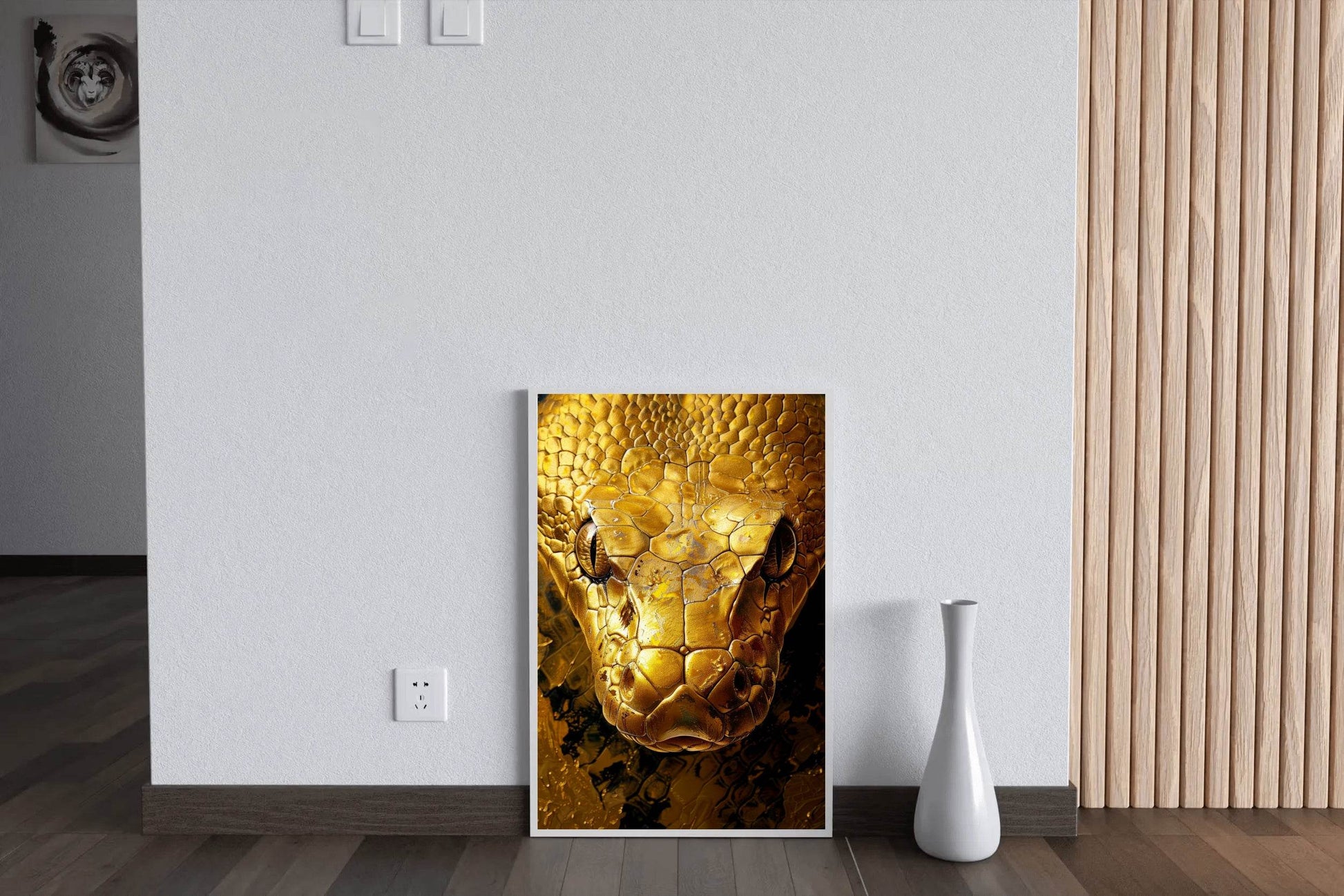 Golden Anaconda Snake Wall Art - beink online art store