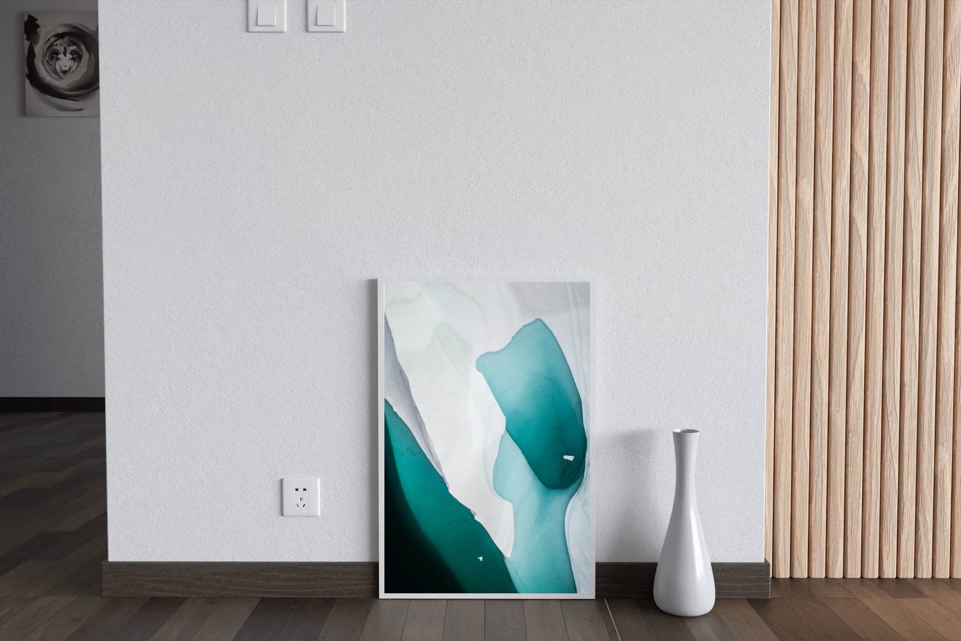 Green Water Color With White Background Abstract Wall Art - beink online art store