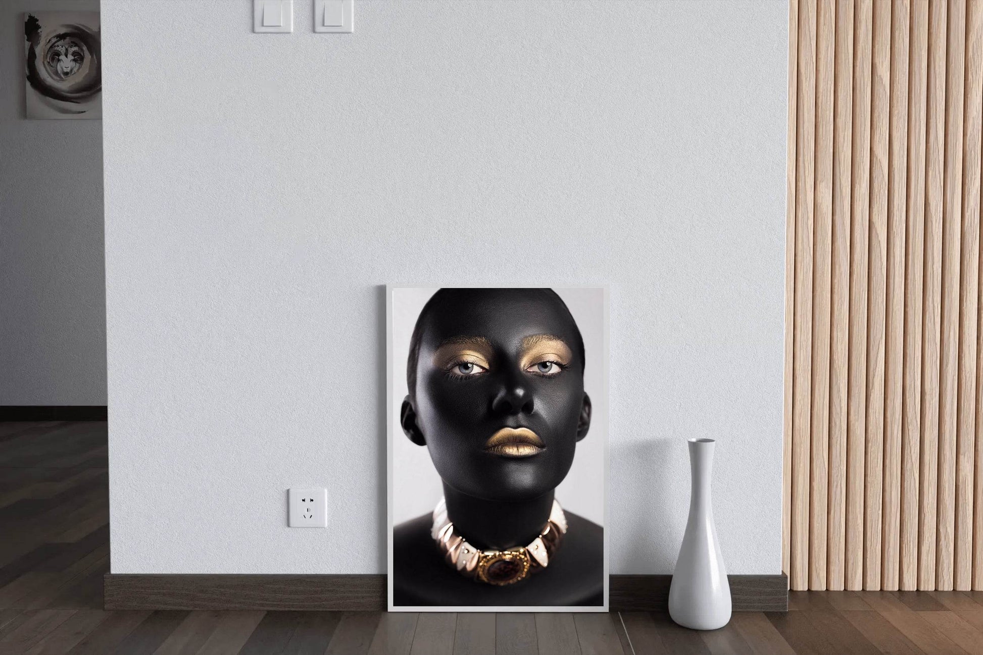 Arte Black Gold On a Woman Face Wall Art - beink online art store