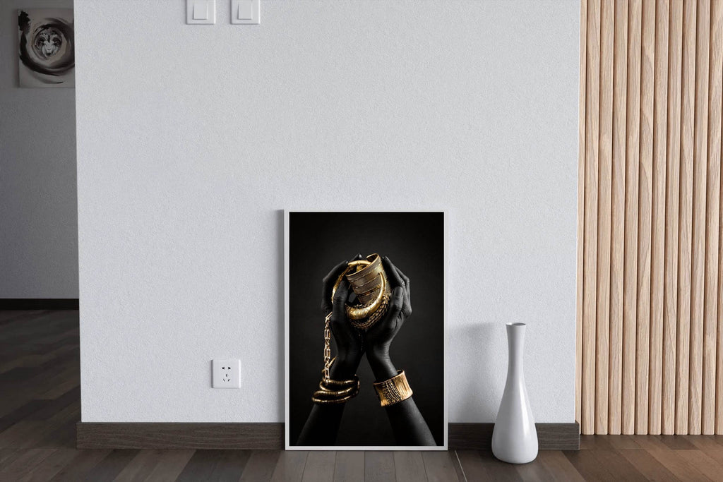 Black Hands Full of Gold Wall Art - beink online art store