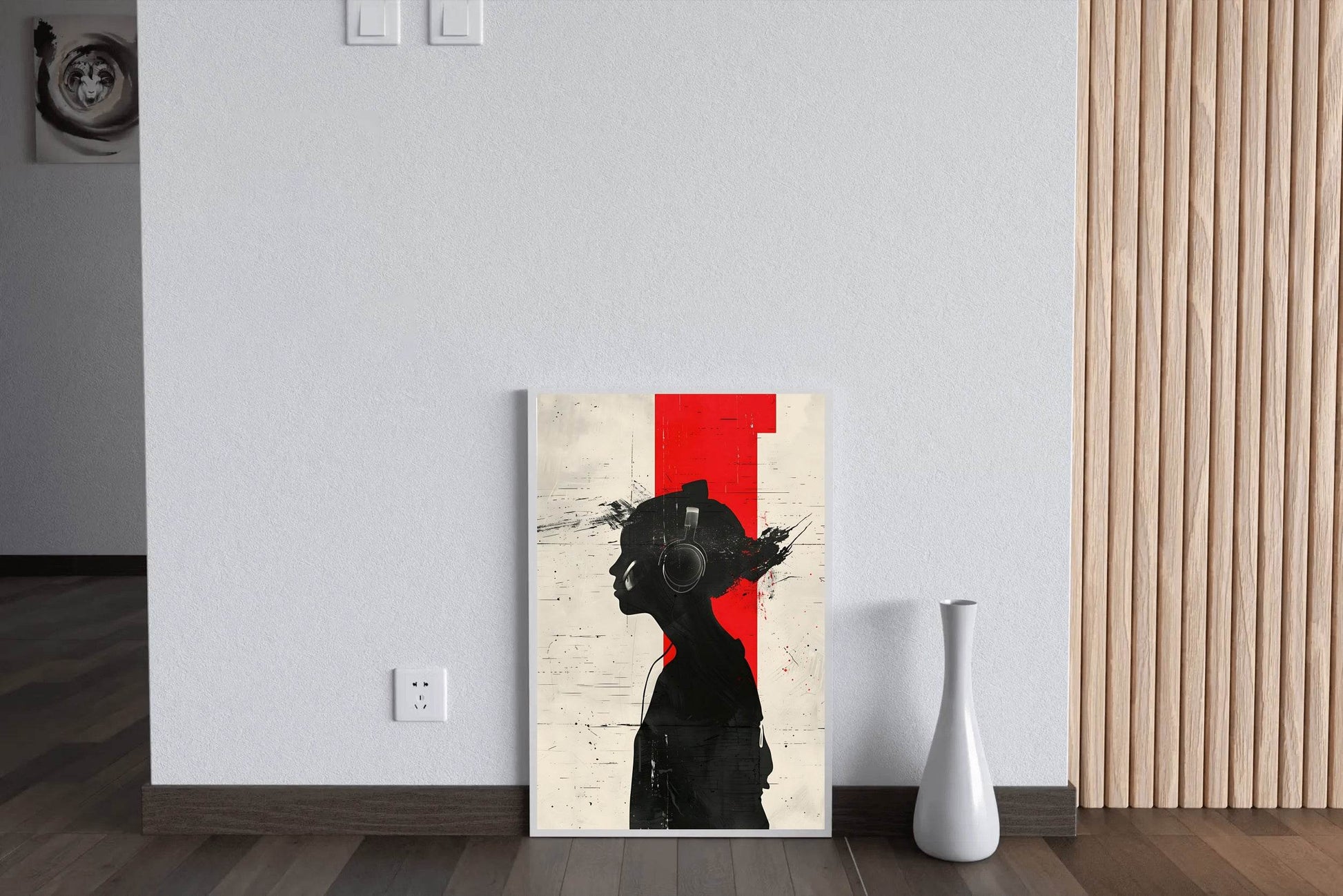Girl Wearing Headphones Wall Art - beink online art store