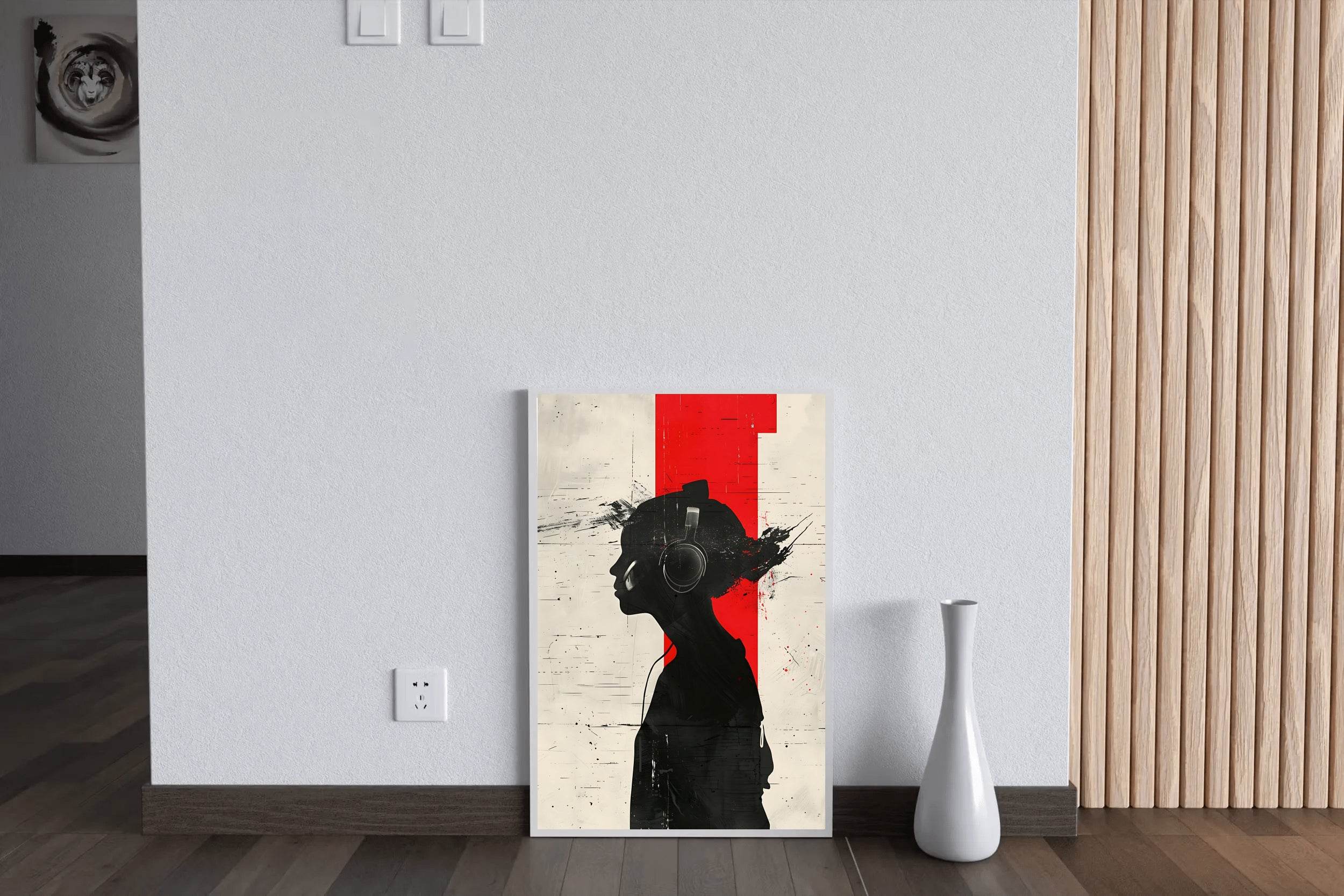 Girl Wearing Headphones Wall Art - beink online art store