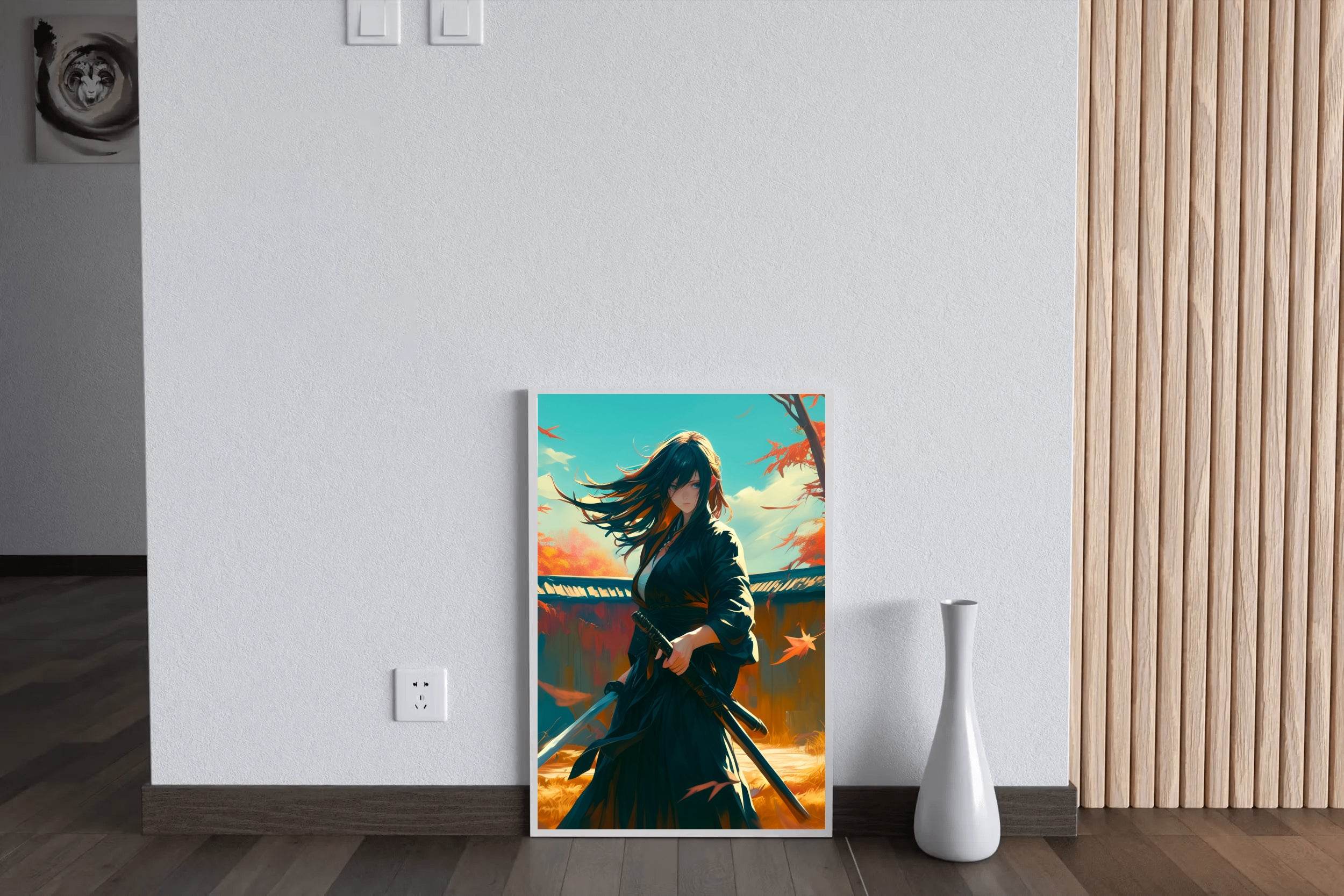 Anime Style Portrait of Traditional Japanese's Samurai Character Anime Wall Art - beink online art store