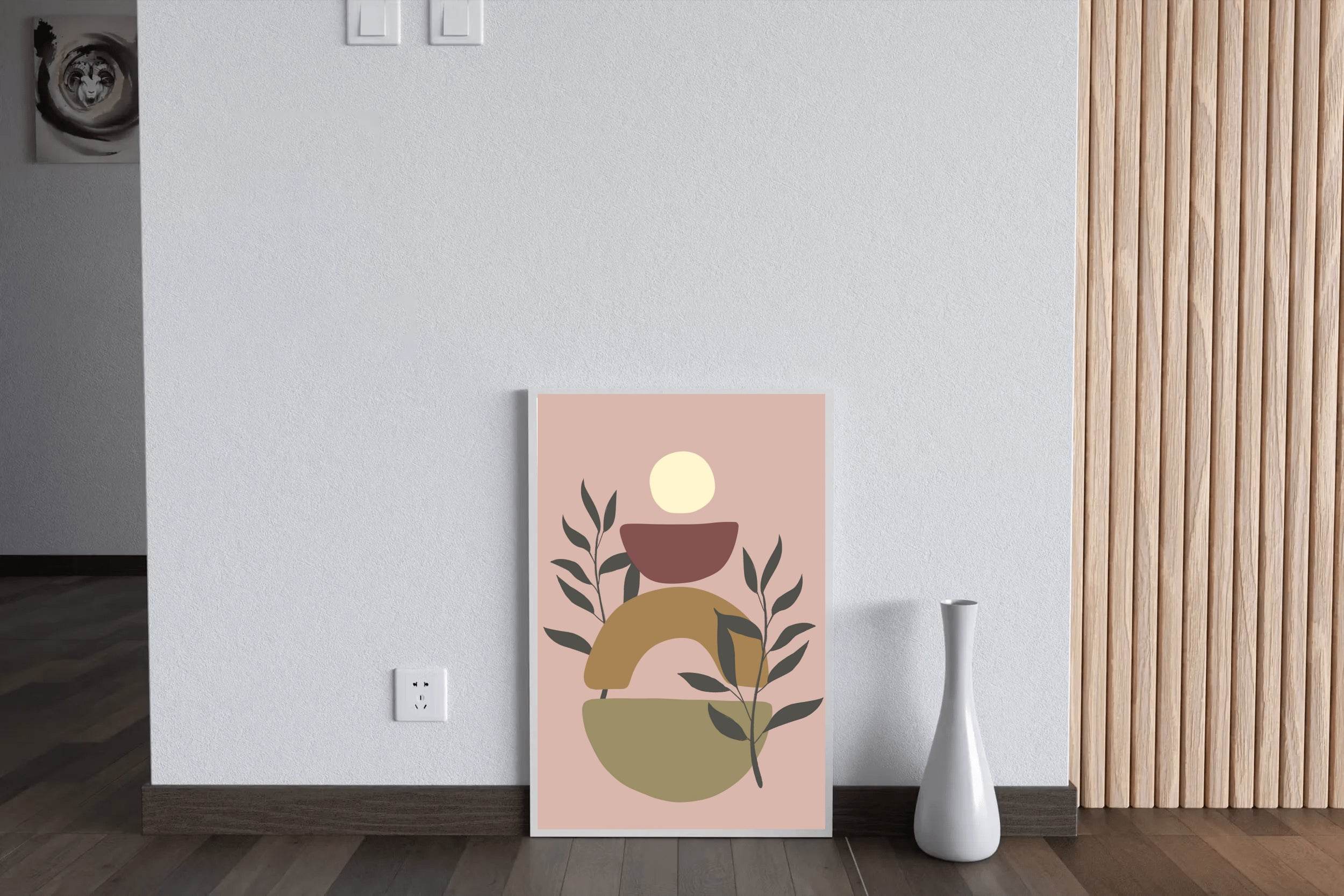 Geometric Shapes with Leaf ArtWork - beink online art store