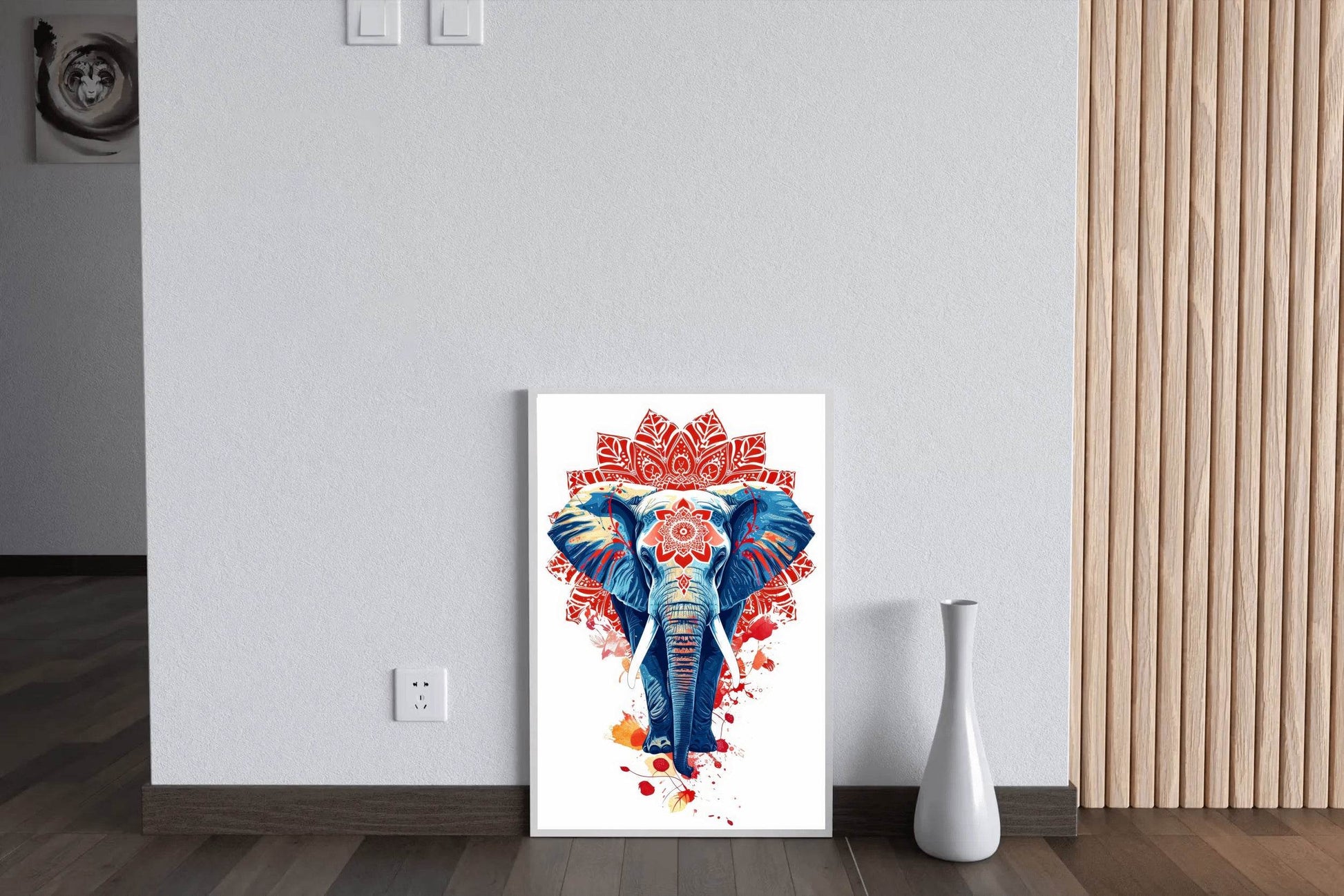 Red Mandala Elephant Print Painting - beink online art store