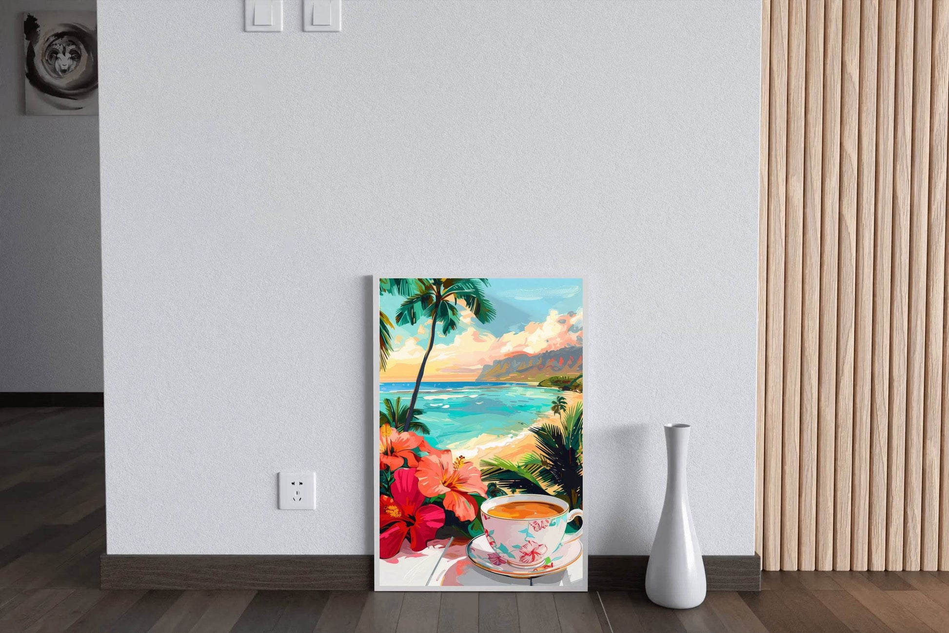Hibiscus and Tea by the Beach Wall Art - beink online art store
