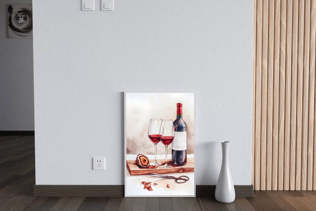 Red Wine Watercolor Painting - beink online art store