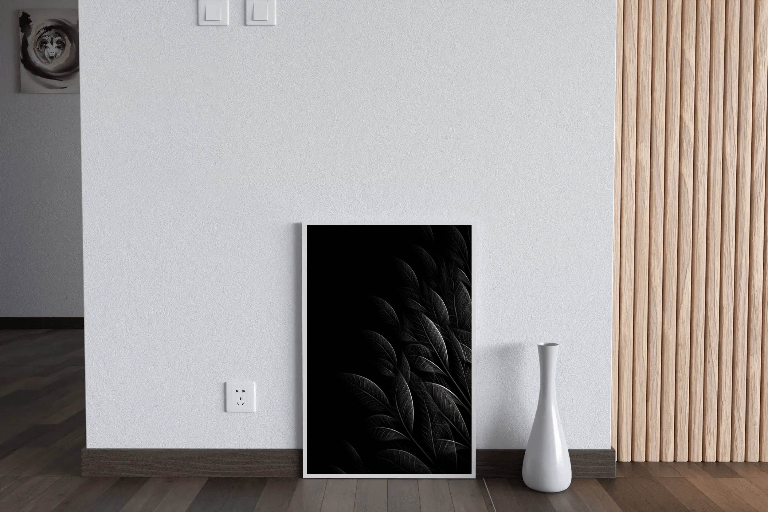 Leaf Background Black & White Wall Art - beink online art store