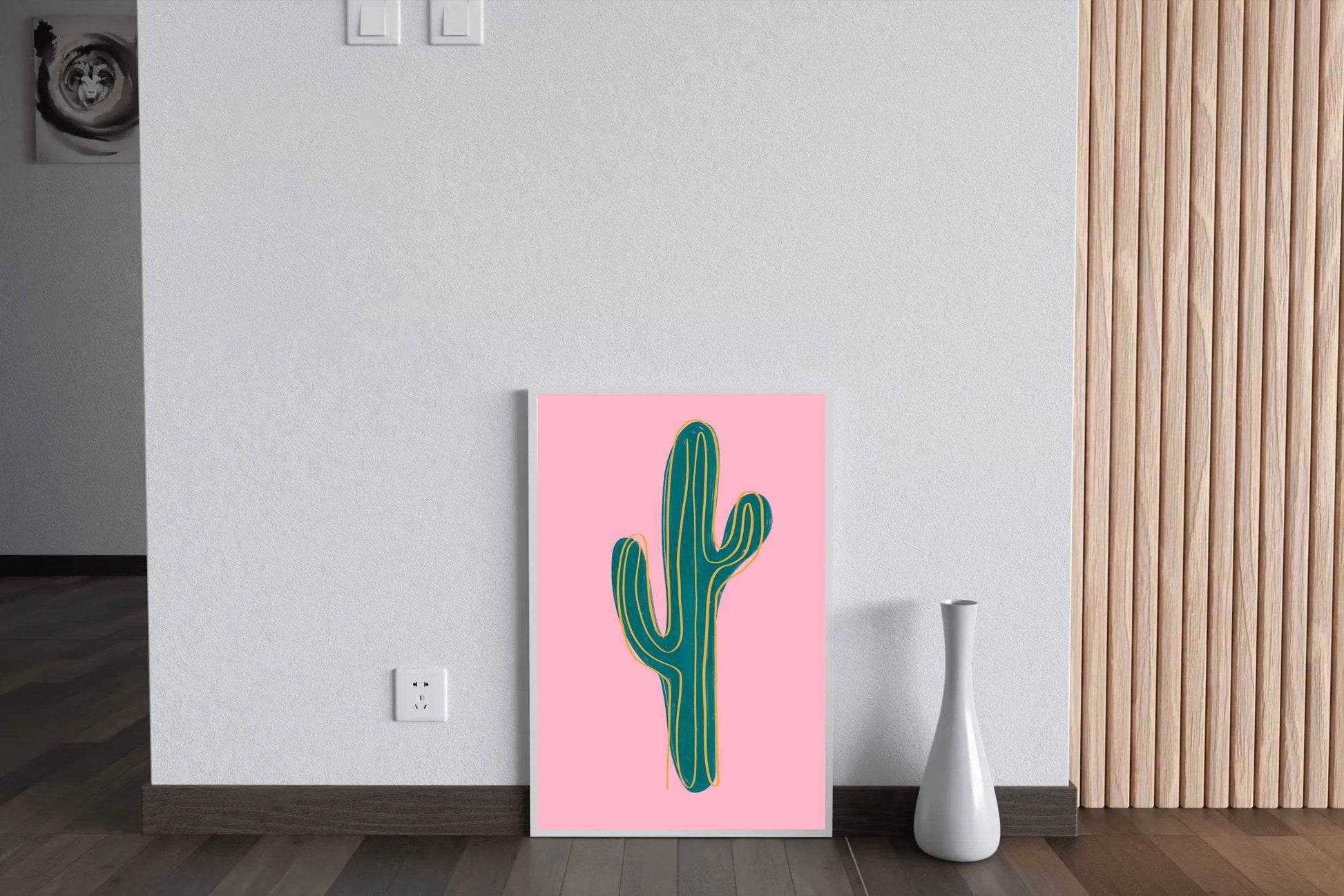 Green Cactus Painting Wall Art - beink online art store
