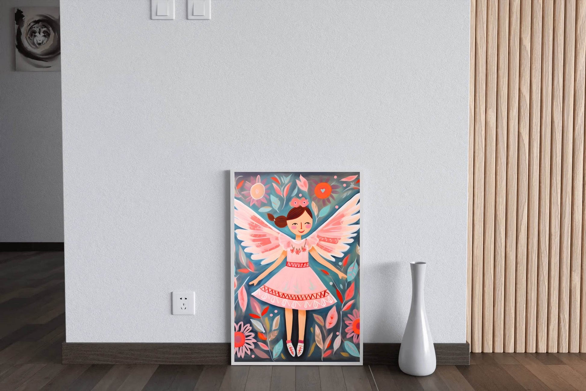 Watercolor Illustration of Dancing Girl In Pink Dress - beink online art store