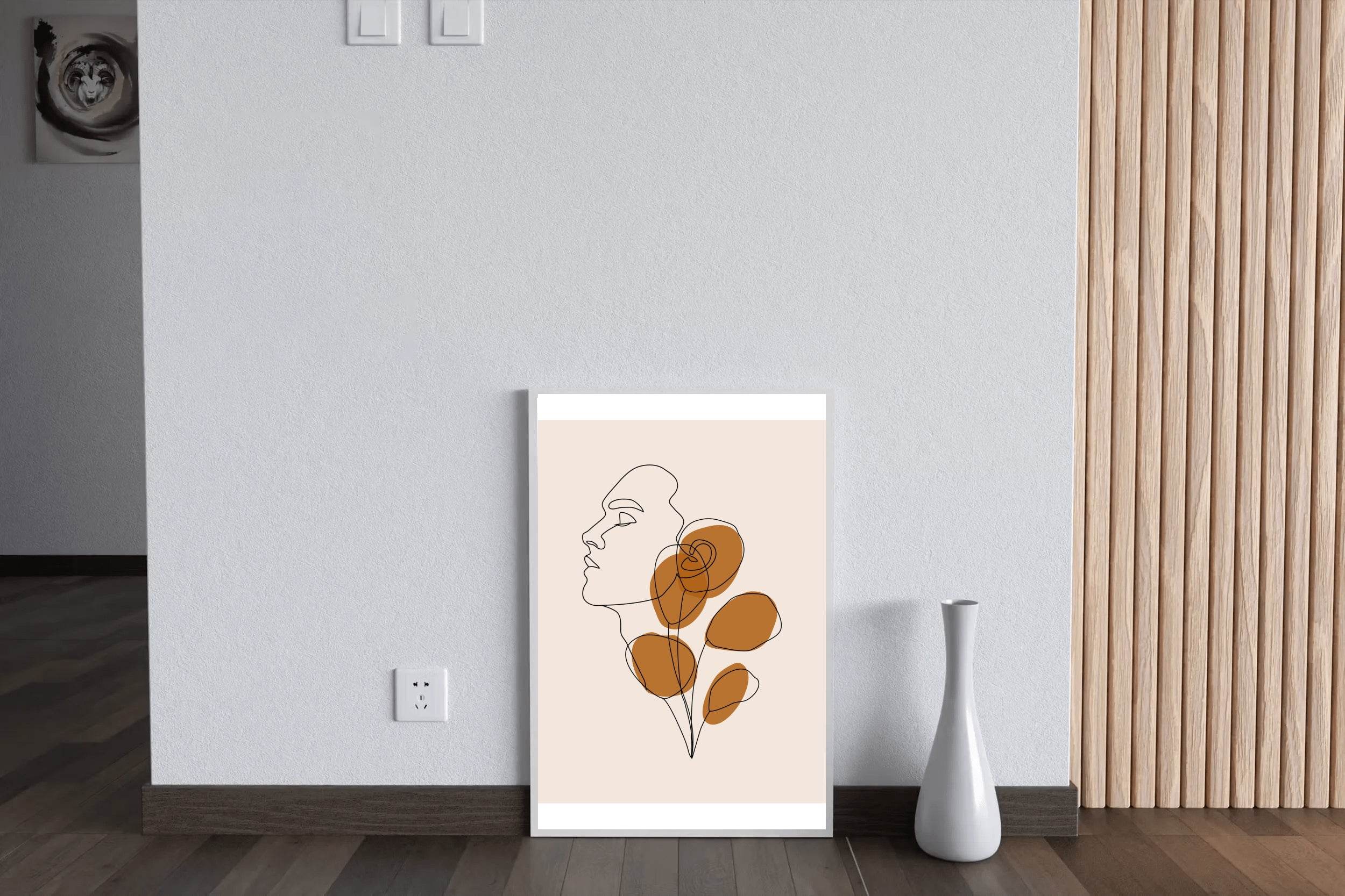 Minimal Design of Sleeping Face Wall Art - beink online art store