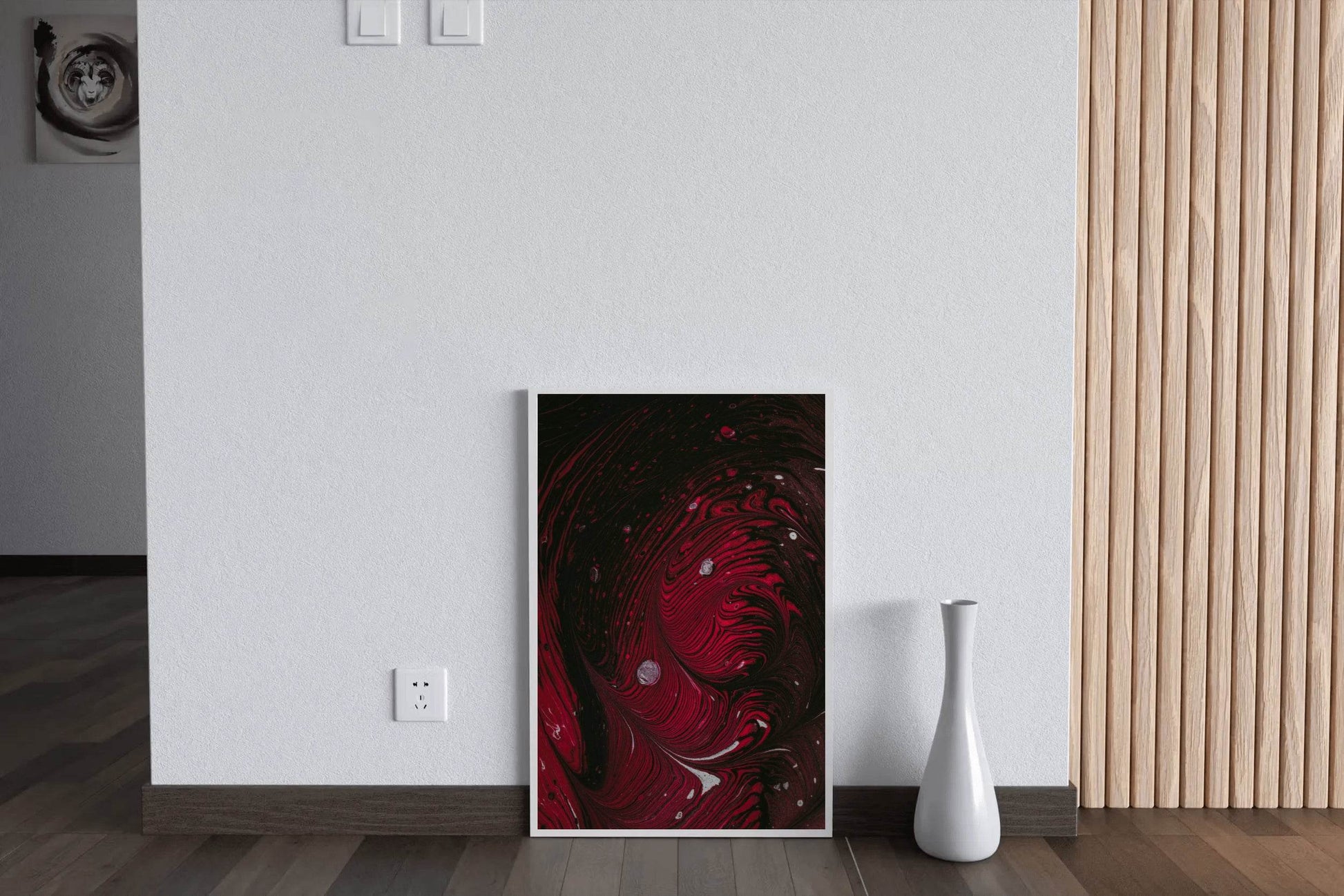 Swirling Red Print Abstract Wall Art - beink online art store