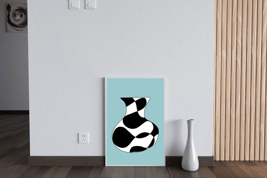 Black and White Vase Painting Wall Art - beink online art store