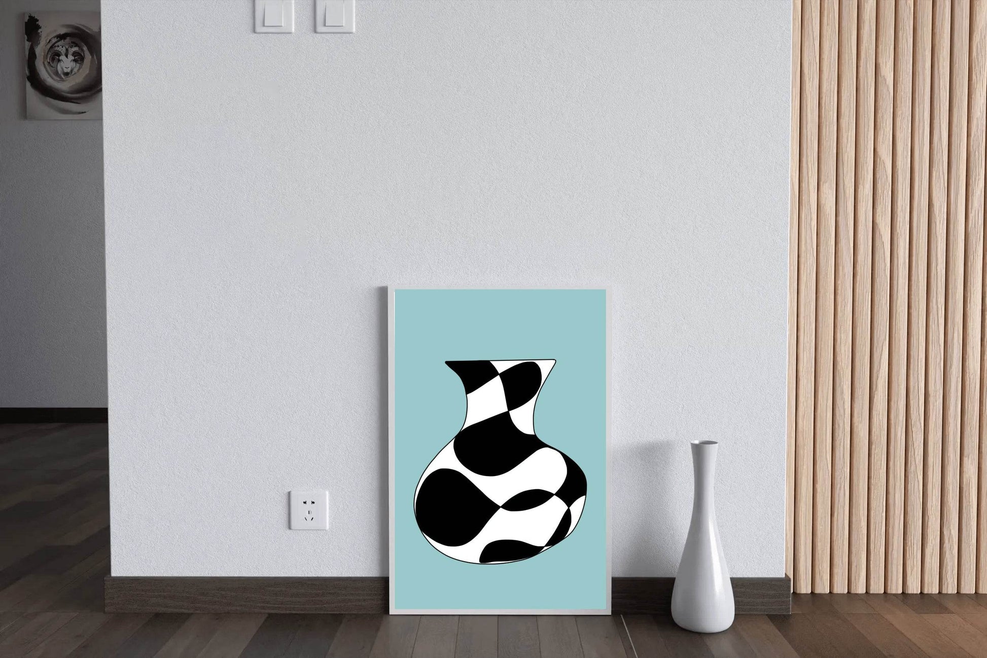 Black and White Vase Painting Wall Art - beink online art store