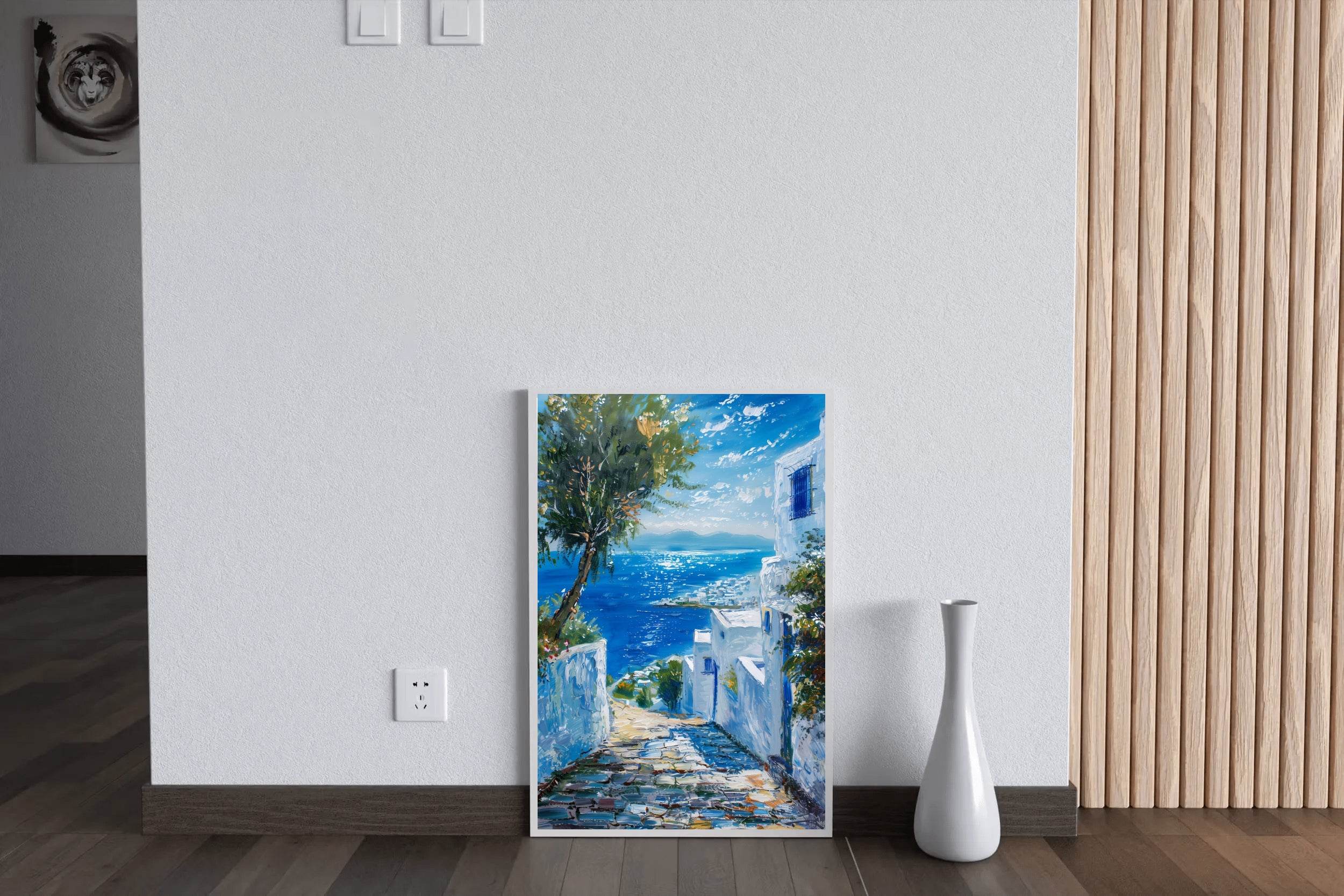 Watercolor Painting Of Coastal Alleys Wall Art - beink online art store