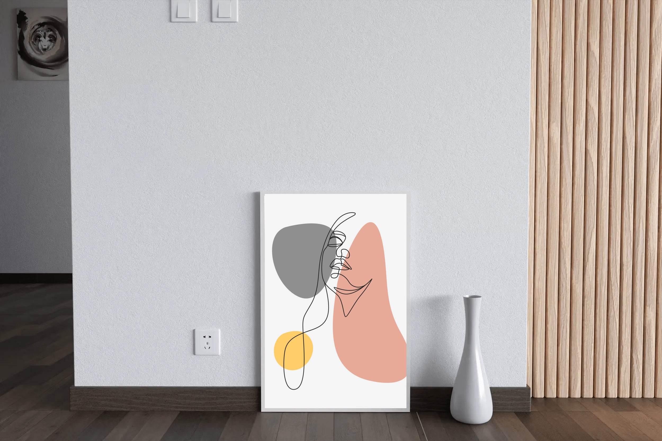 Beautiful Woman With Minimal Line Art Style - beink online art store