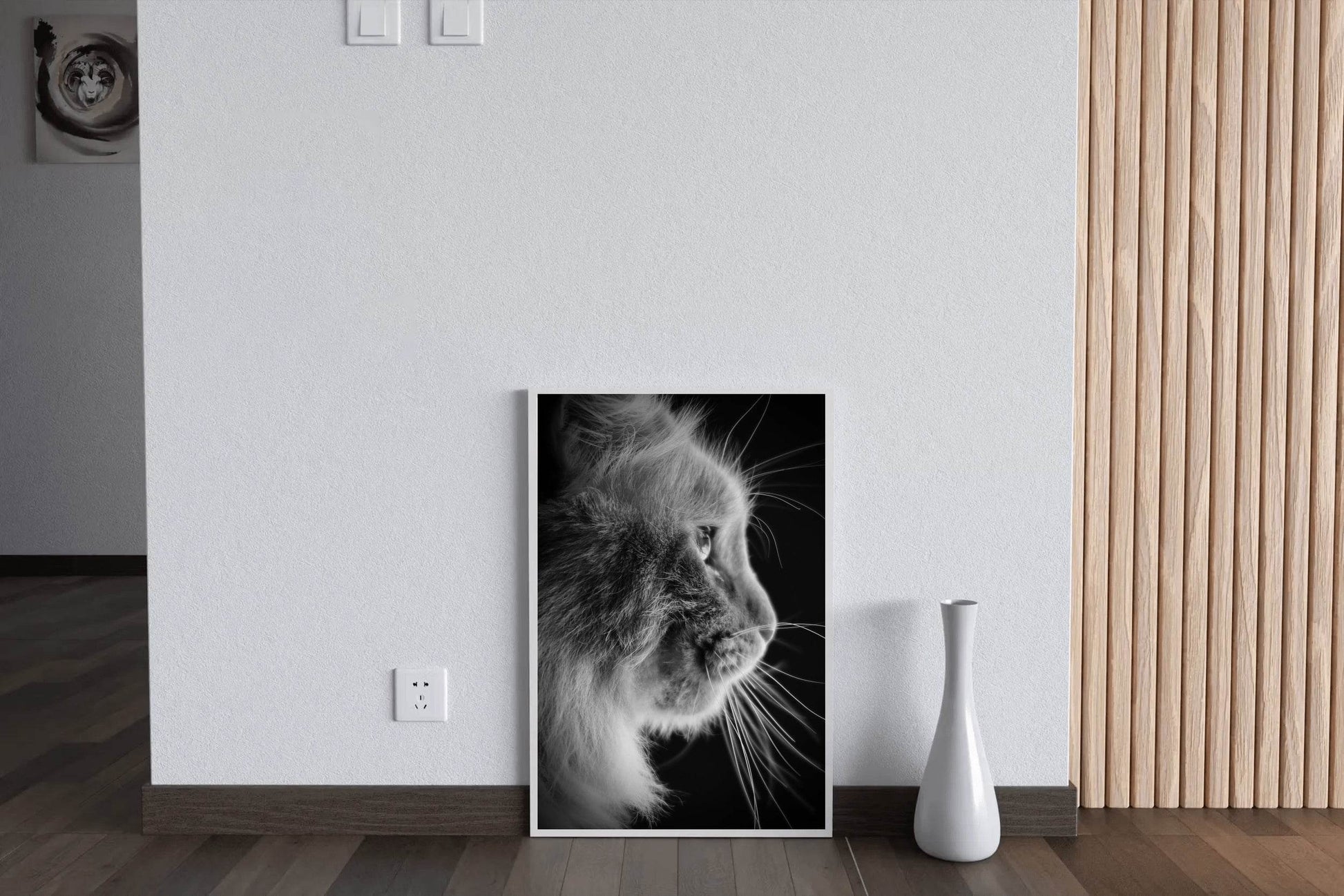 Siberian Cat Black & White Wall Art - beink online art store