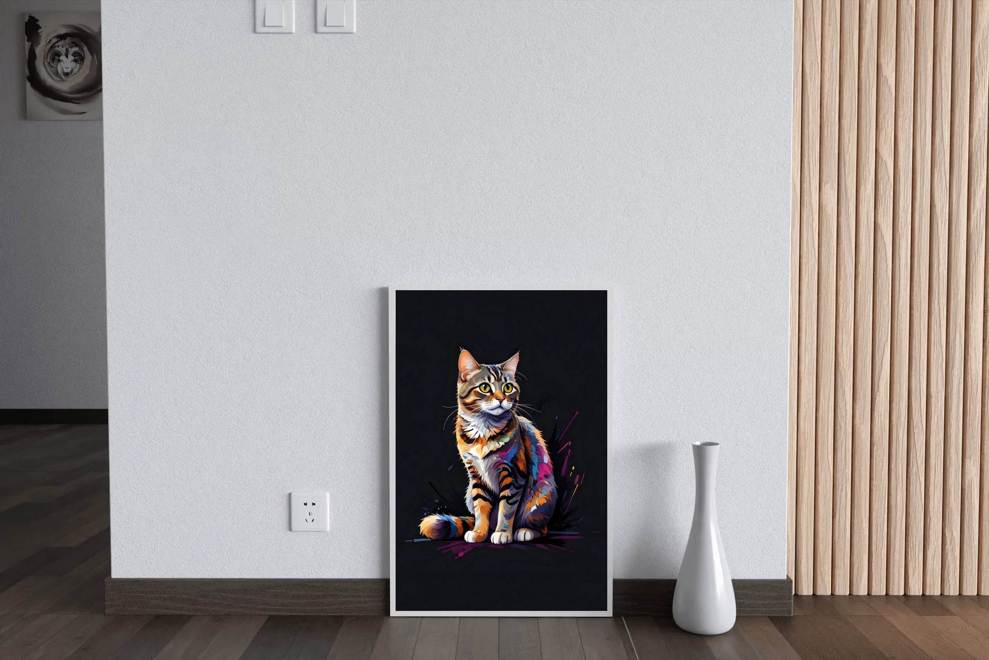 Multicolor Cat Painting Wall Art - beink online art store