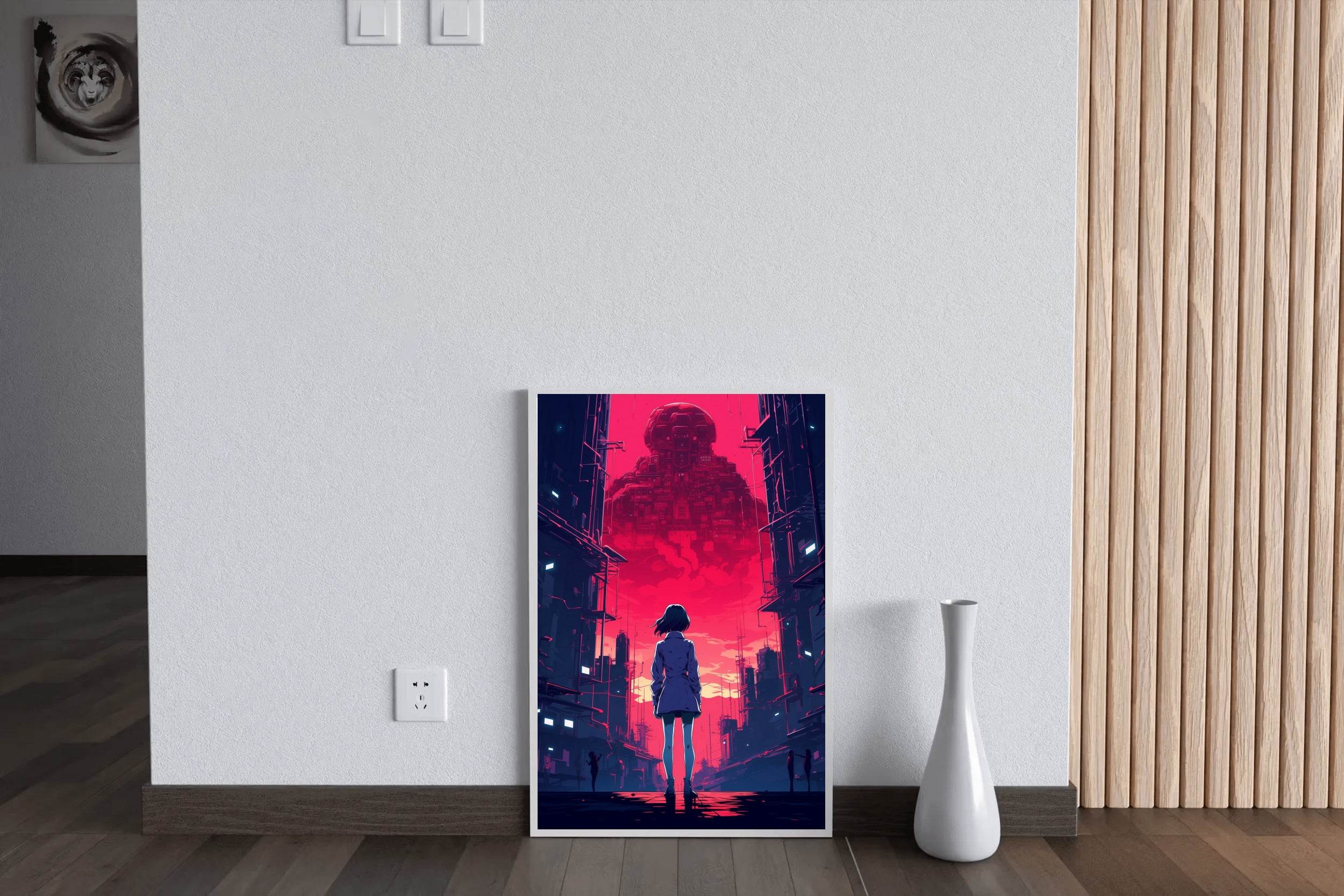 Anime Girl Standing in a Dark Alley Wall Art - beink online art store