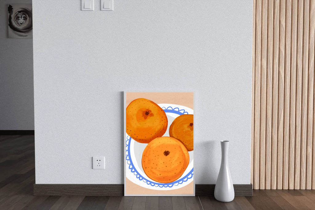 Orange Fruit on A Plate Wall Art - beink online art store