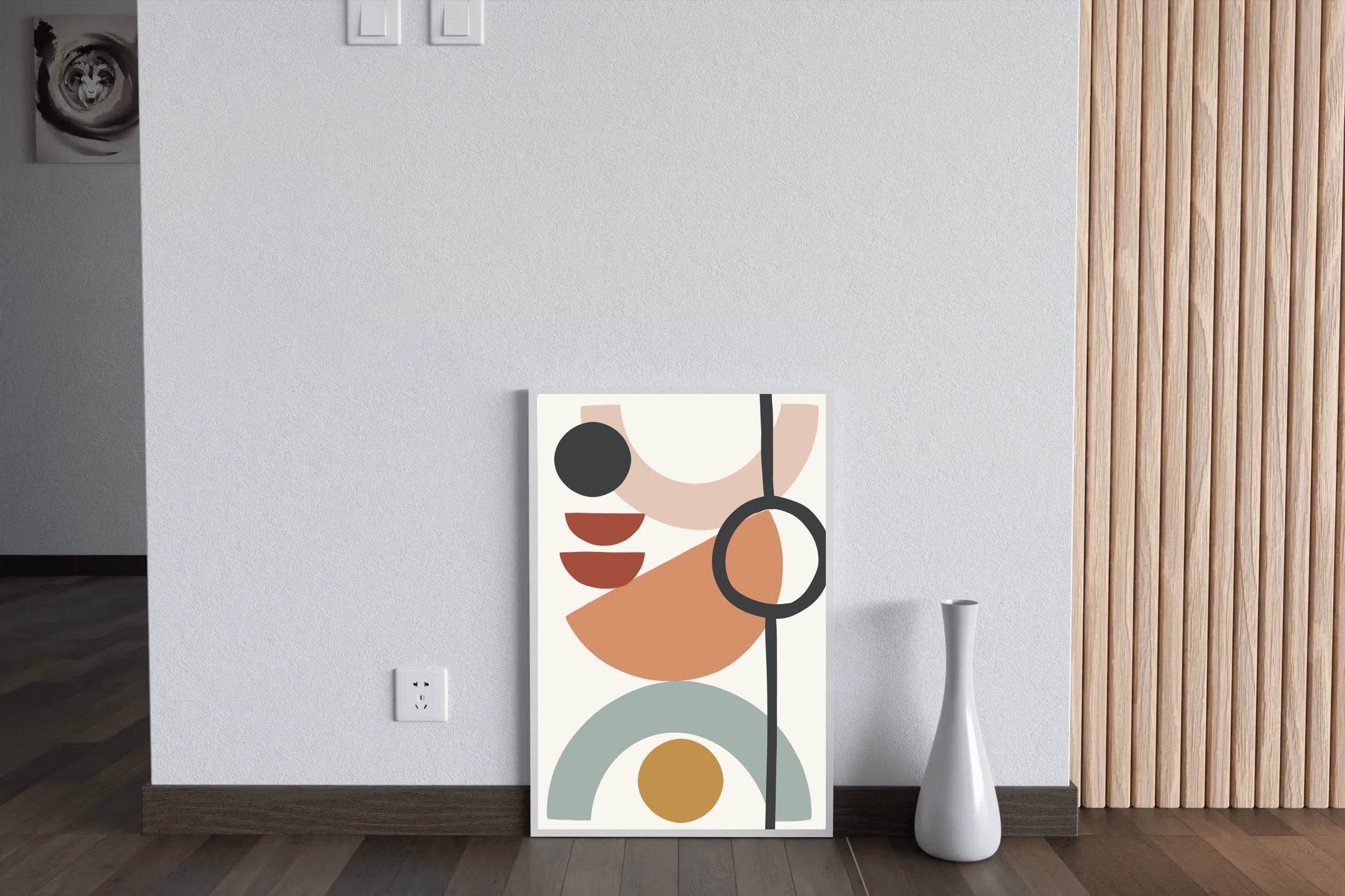 Geometric Shapes and Lines in Warm Earth Tones ArtWork - beink online art store