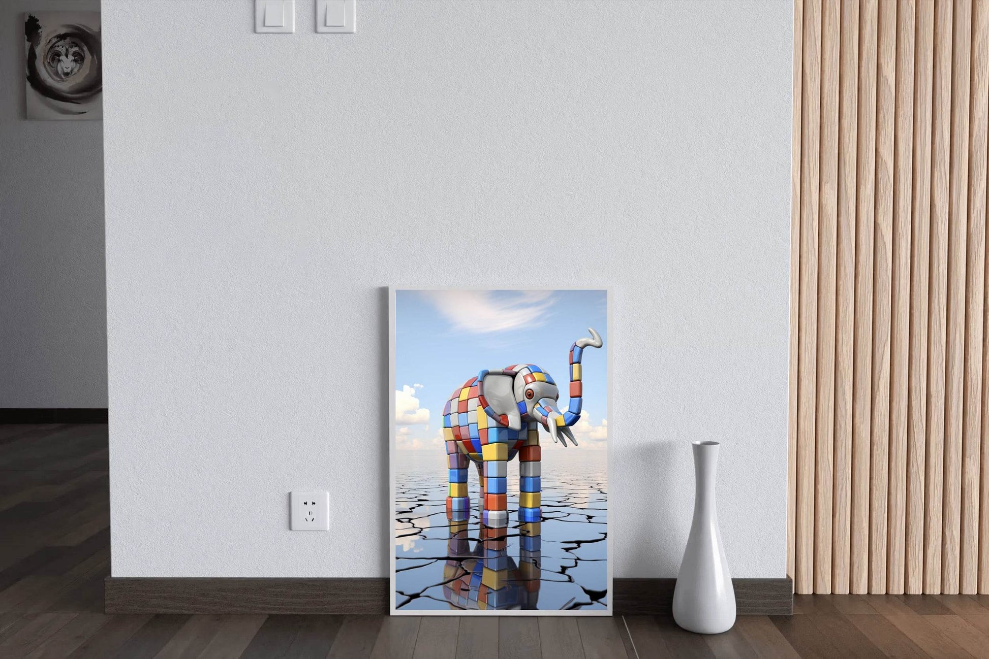 Colorful Robotic Elephant Animal Wall Art - beink online art store