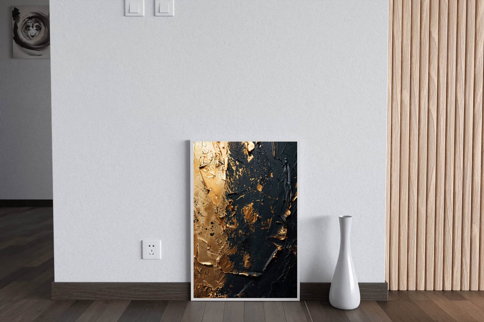 Black and Gold Grunge Wall Art - beink online art store