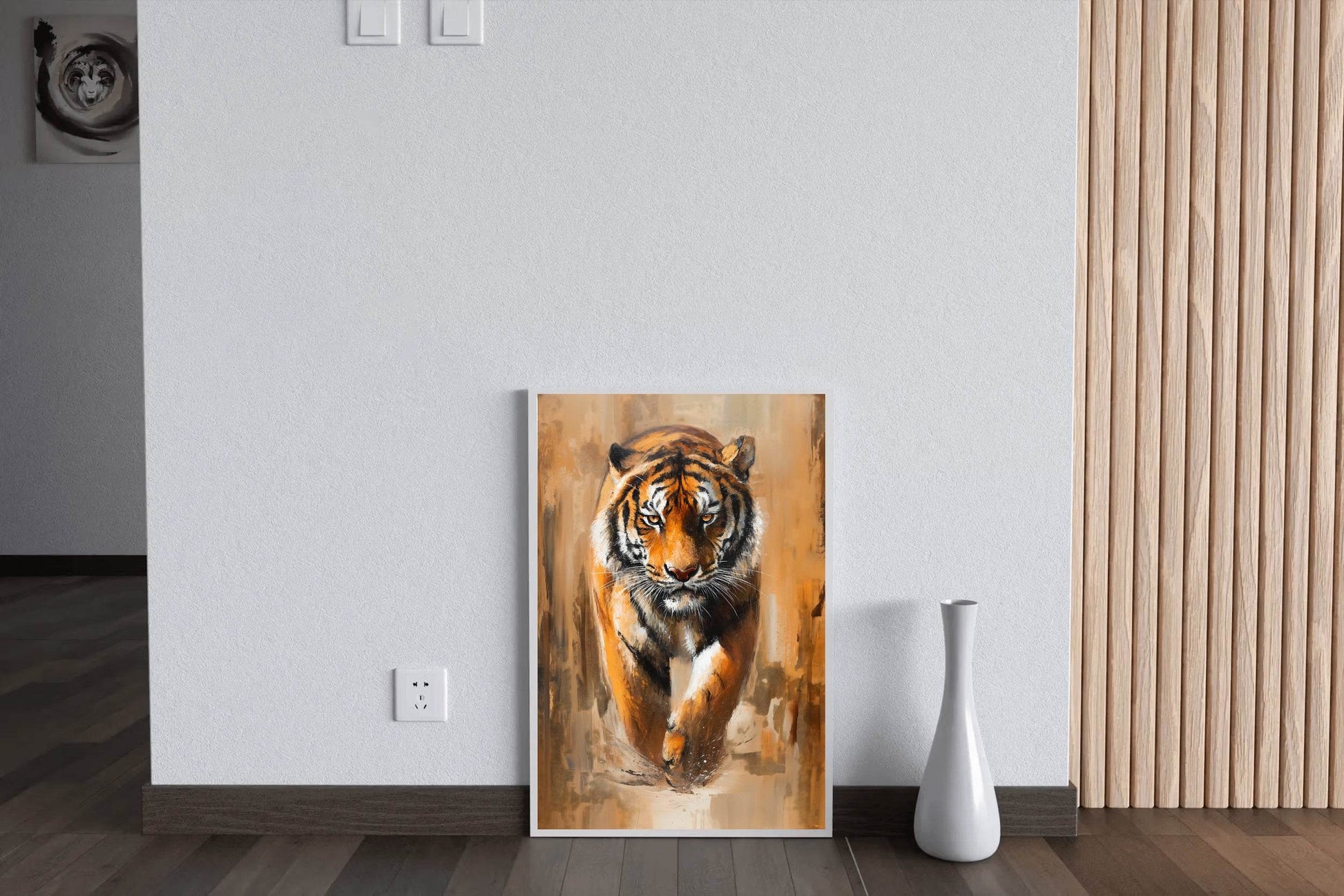 Colorful Water Color Paint of Walking Tiger Illustration - beink online art store
