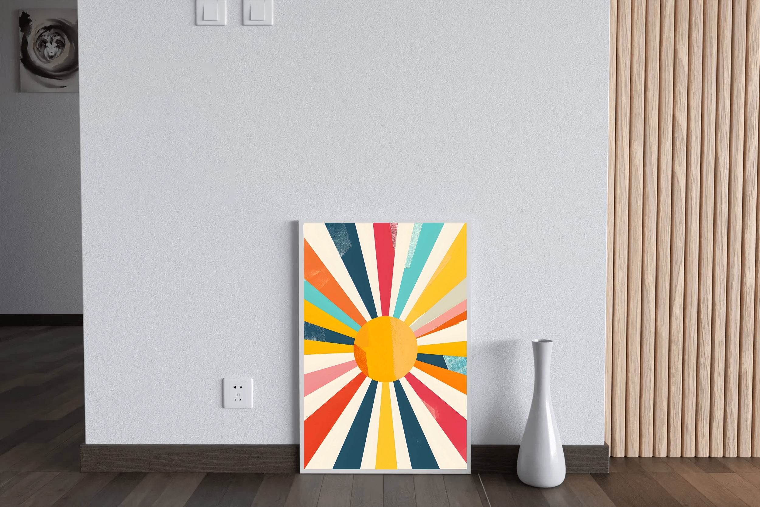 Retro Sunburst Digital Art - beink online art store