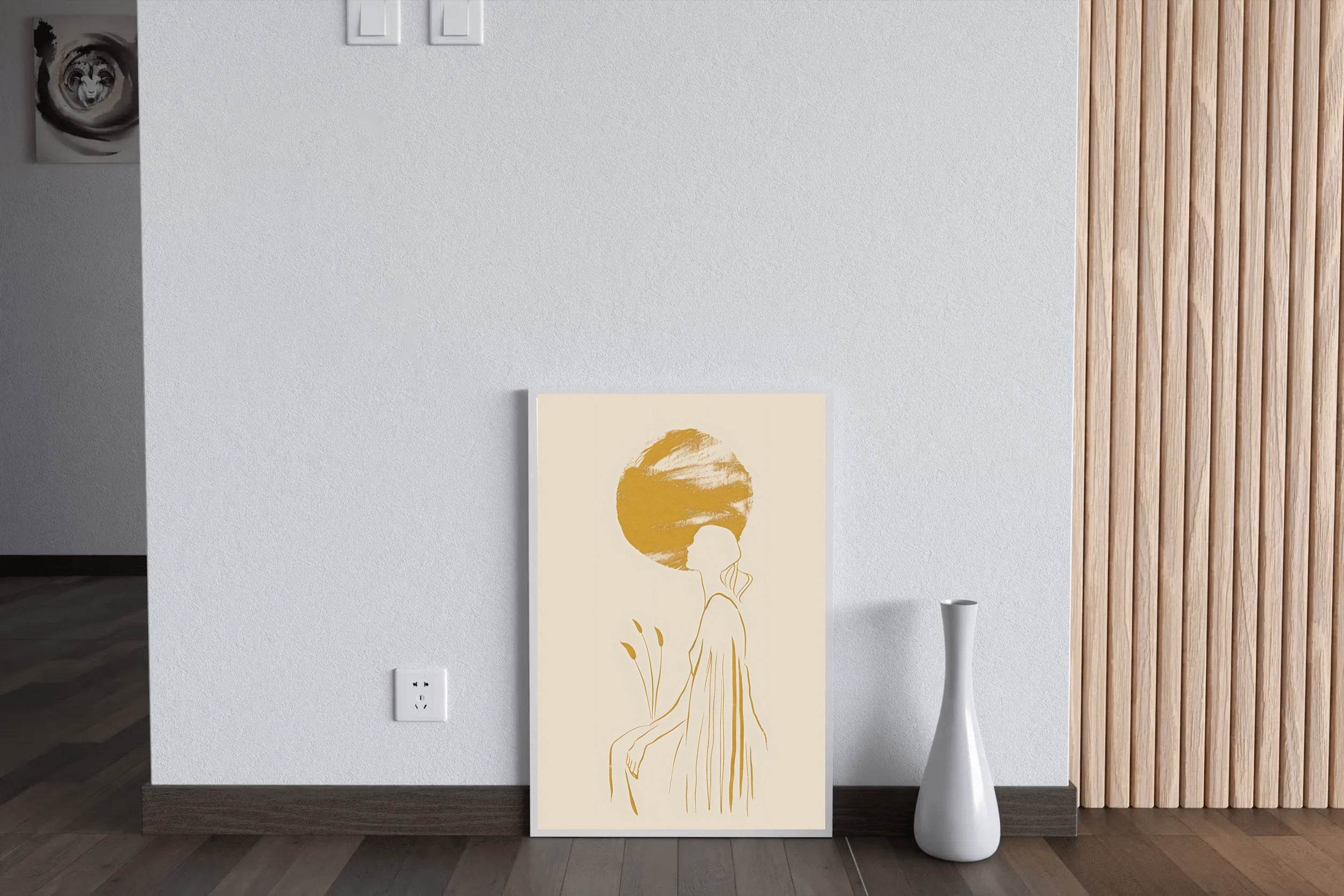 Golden Silhouette of a Women Wall Art - beink online art store