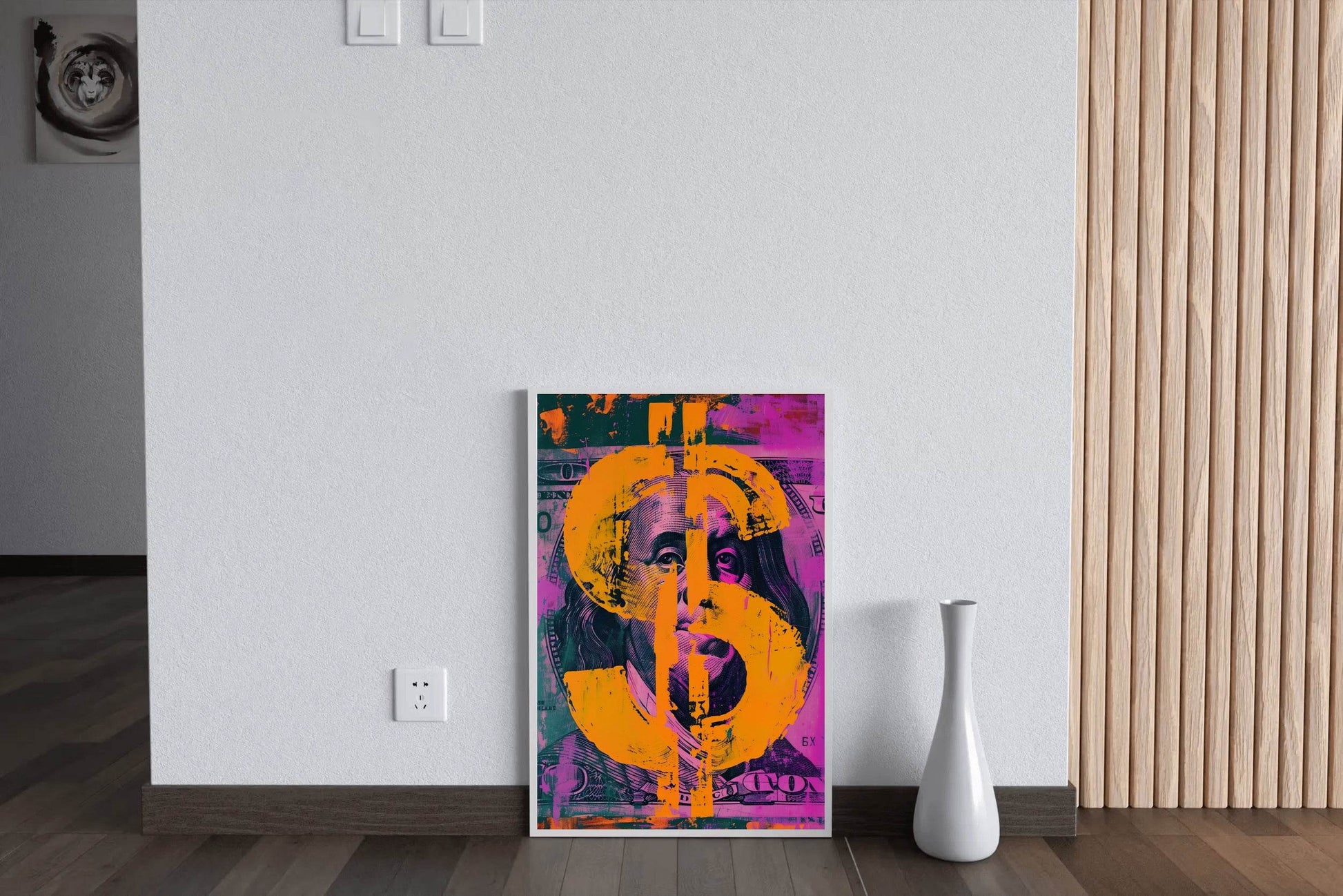 Colorful Dollar Ben Franklin Wall Art - beink online art store