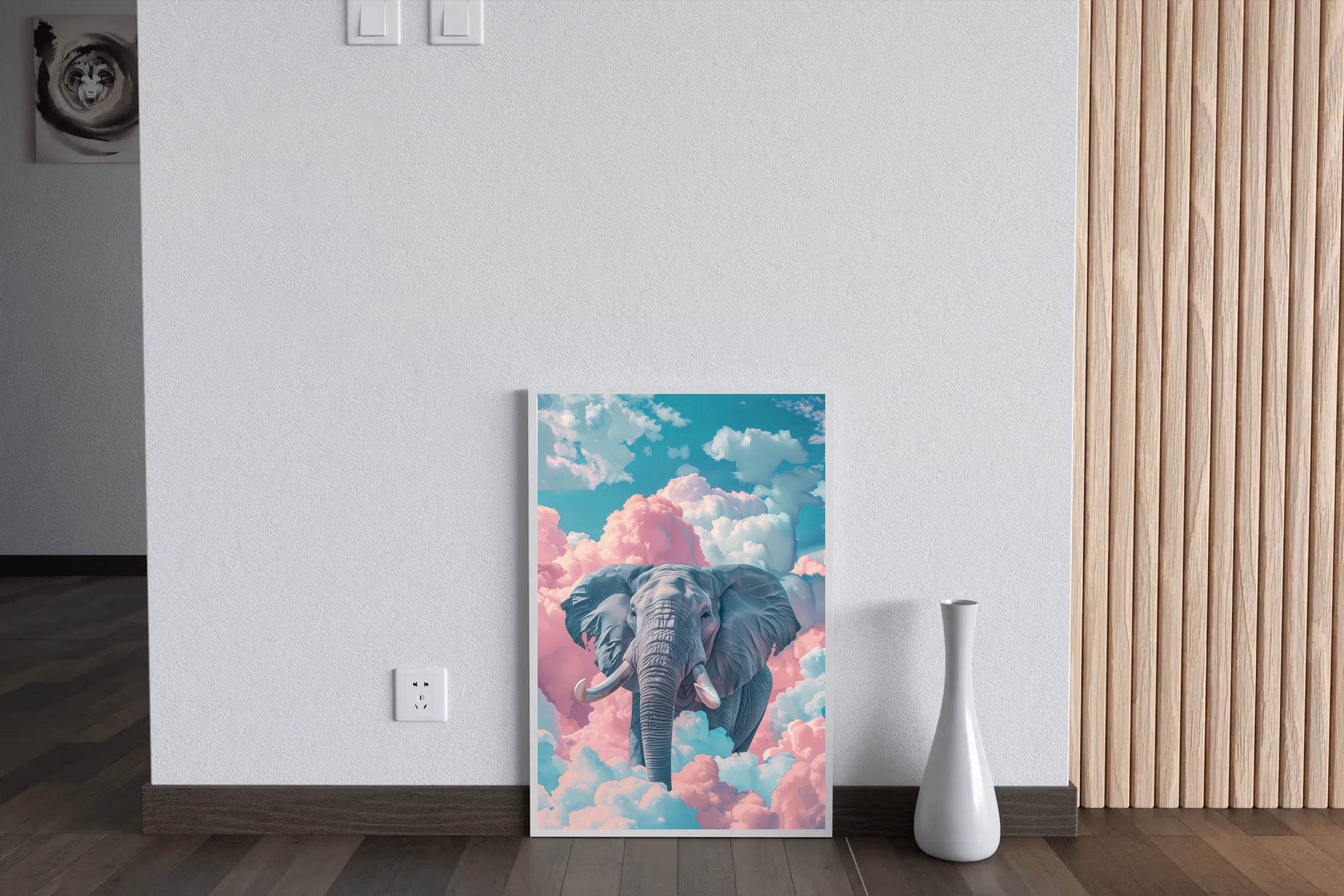 Watercolor Elephant in Clouds Animal Wall Art - beink online art store