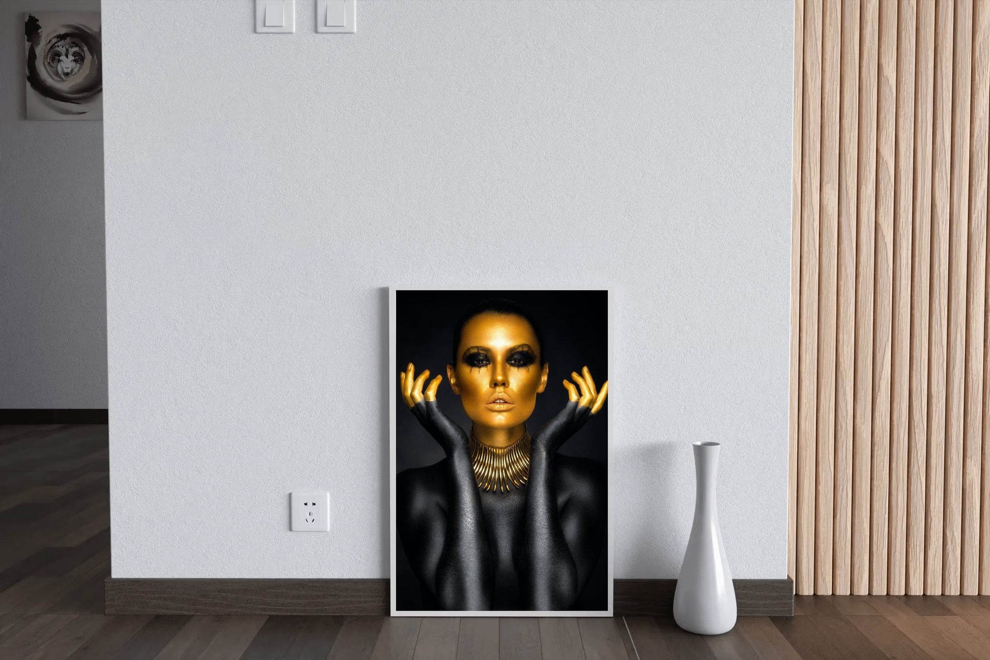 Golden Face Of a Woman Wall Art - beink online art store