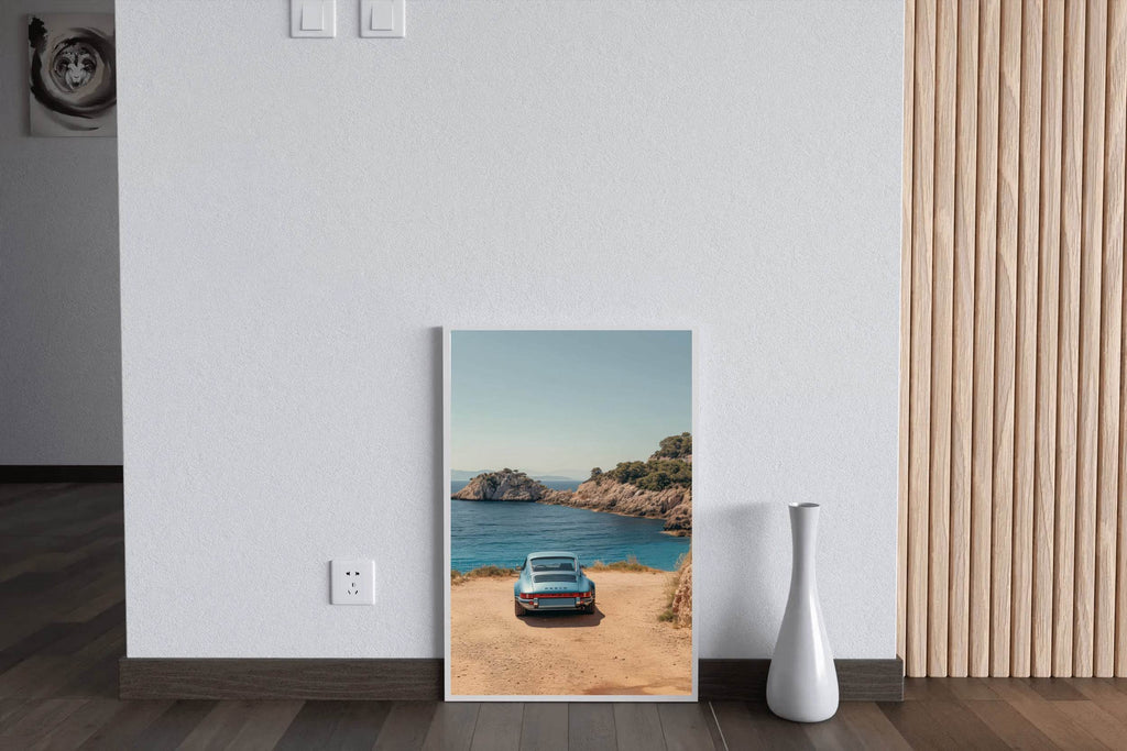Classic Porsche 911 Silver Design Wall Art - beink online art store