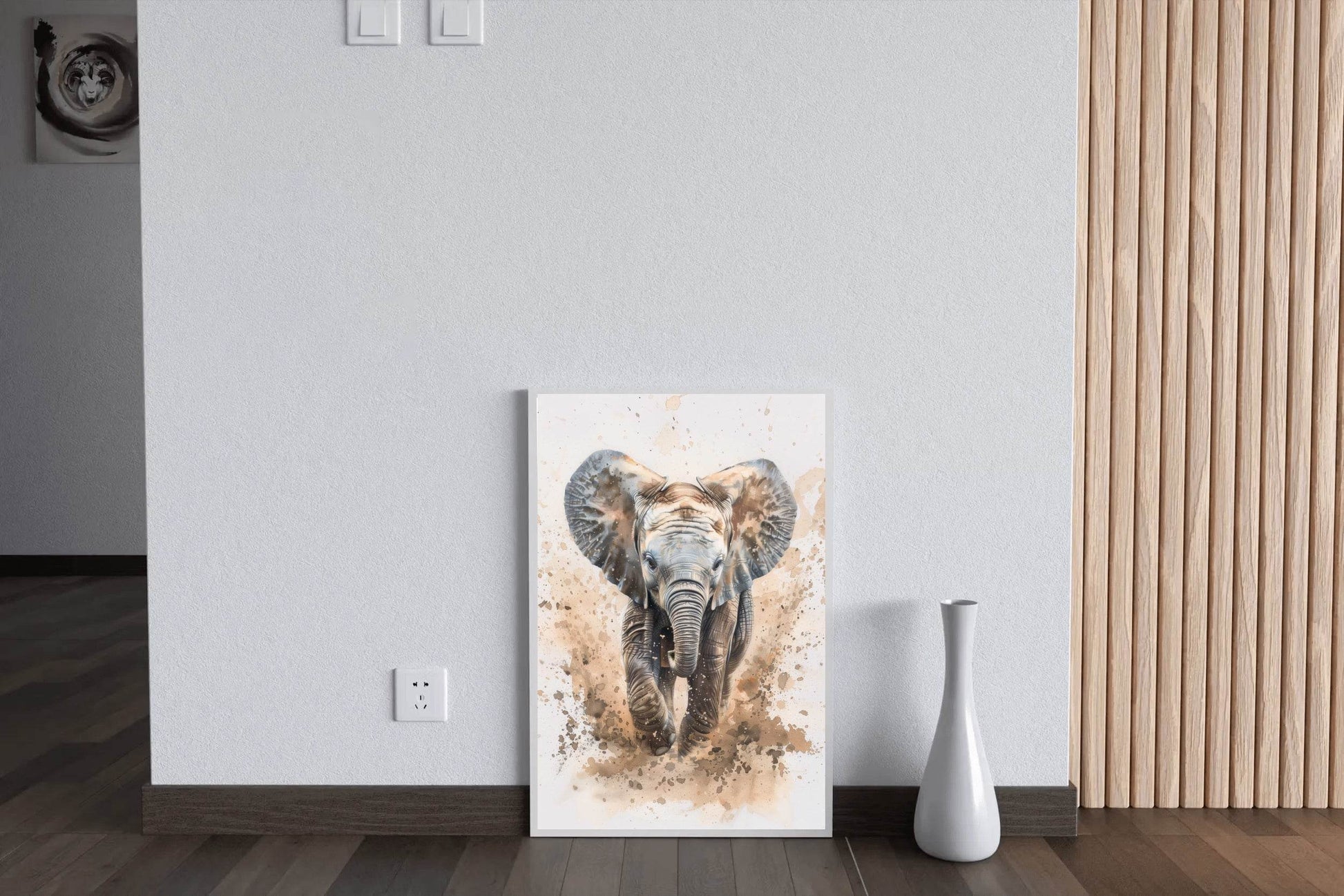 Elephant Running in Dirt Animal Wall Art - beink online art store