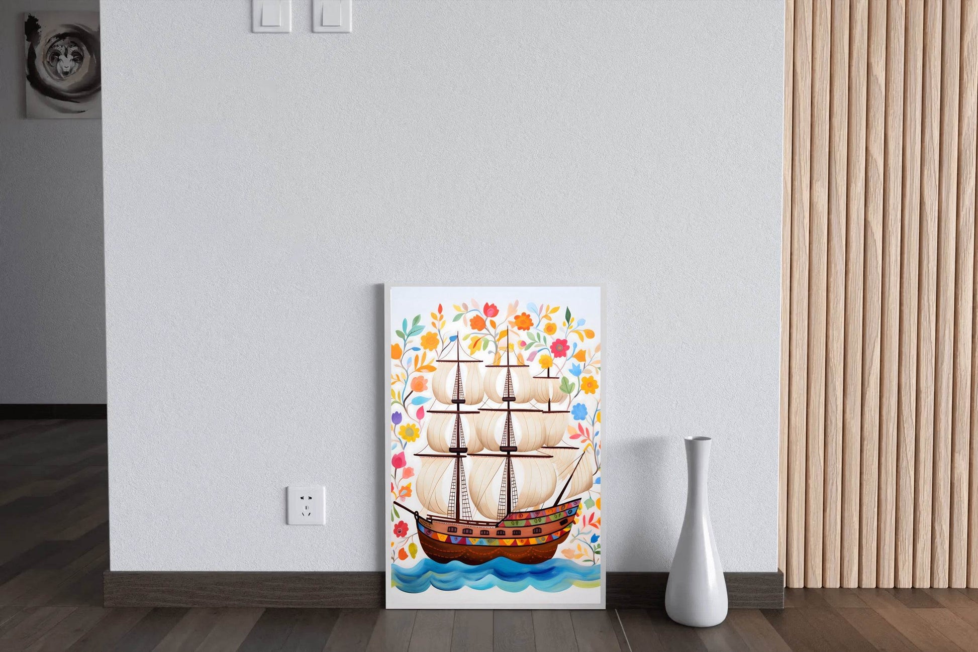 Watercolor Painting of Pirates Ship - beink online art store